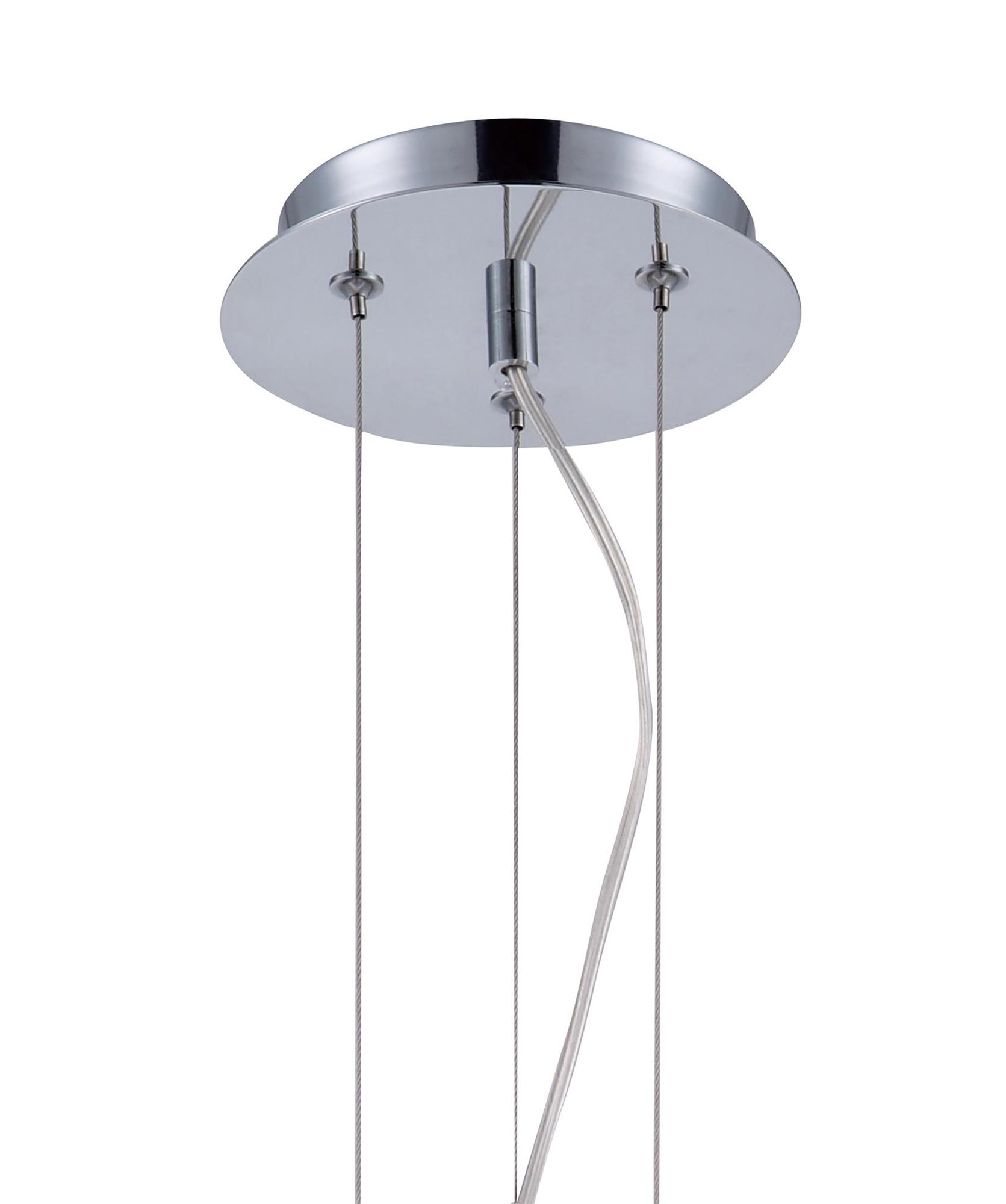 Opal 40cm Pendant 3 Light E27, Polished Chrome/Frosted White Glass