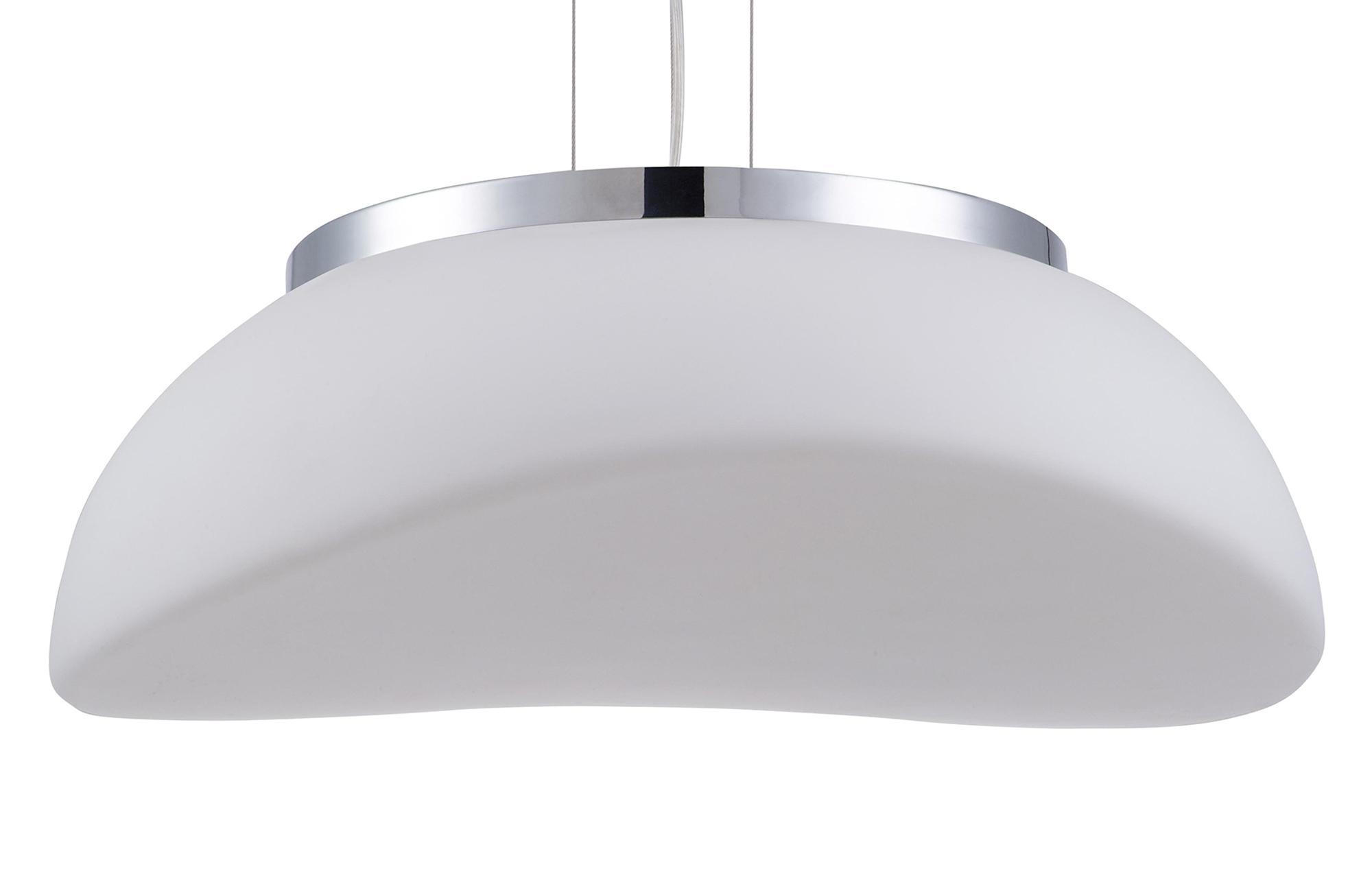 Opal 40cm Pendant 3 Light E27, Polished Chrome/Frosted White Glass
