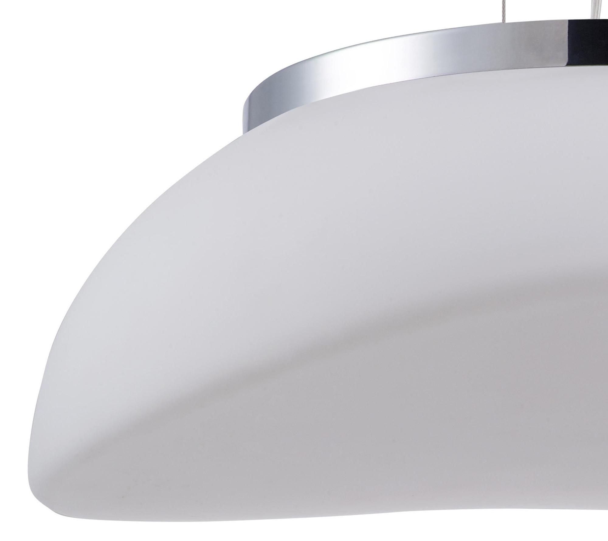 Opal 40cm Pendant 3 Light E27, Polished Chrome/Frosted White Glass