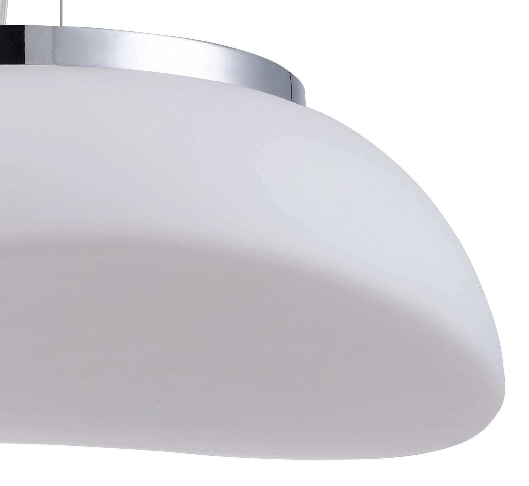 Opal 40cm Pendant 3 Light E27, Polished Chrome/Frosted White Glass