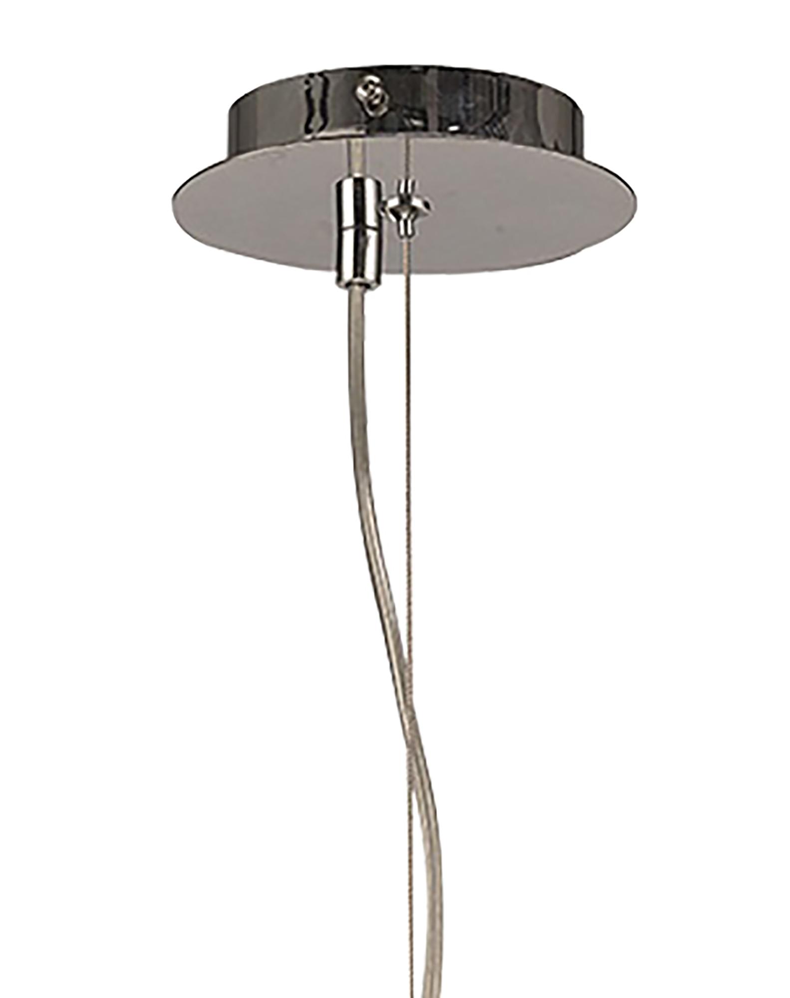 Opal Pendant 1 Light E27, Polished Chrome/Frosted White Glass