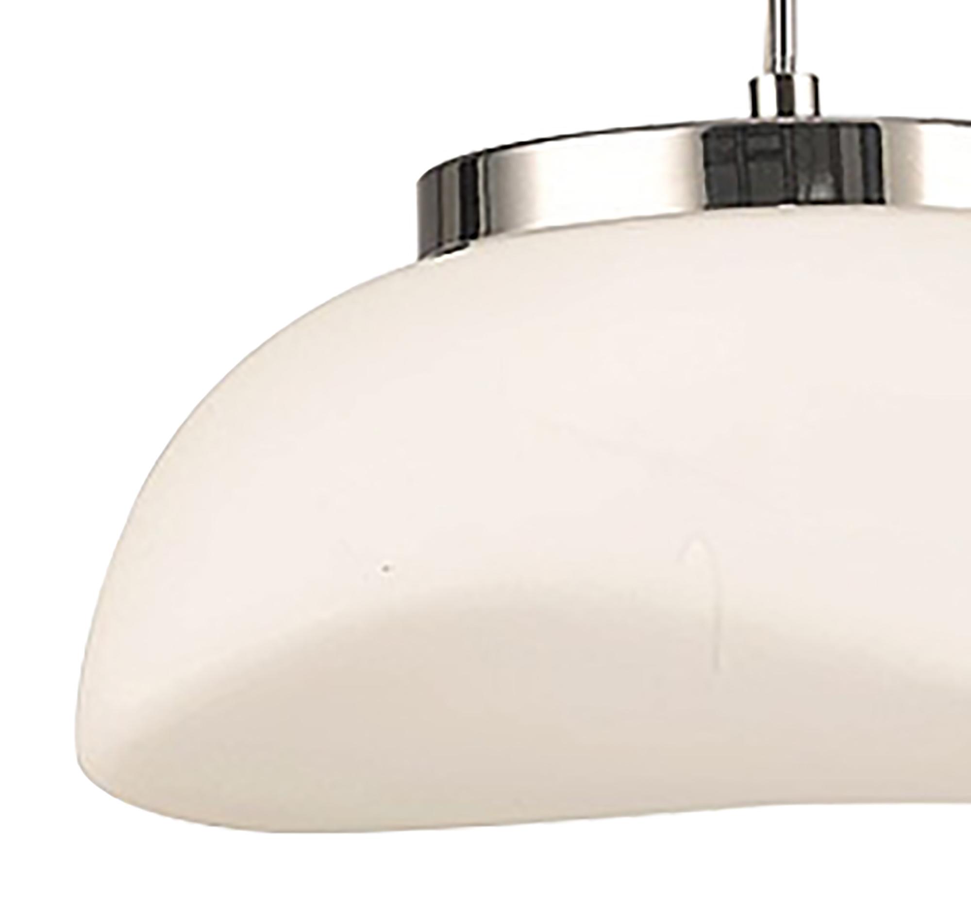 Opal Pendant 1 Light E27, Polished Chrome/Frosted White Glass