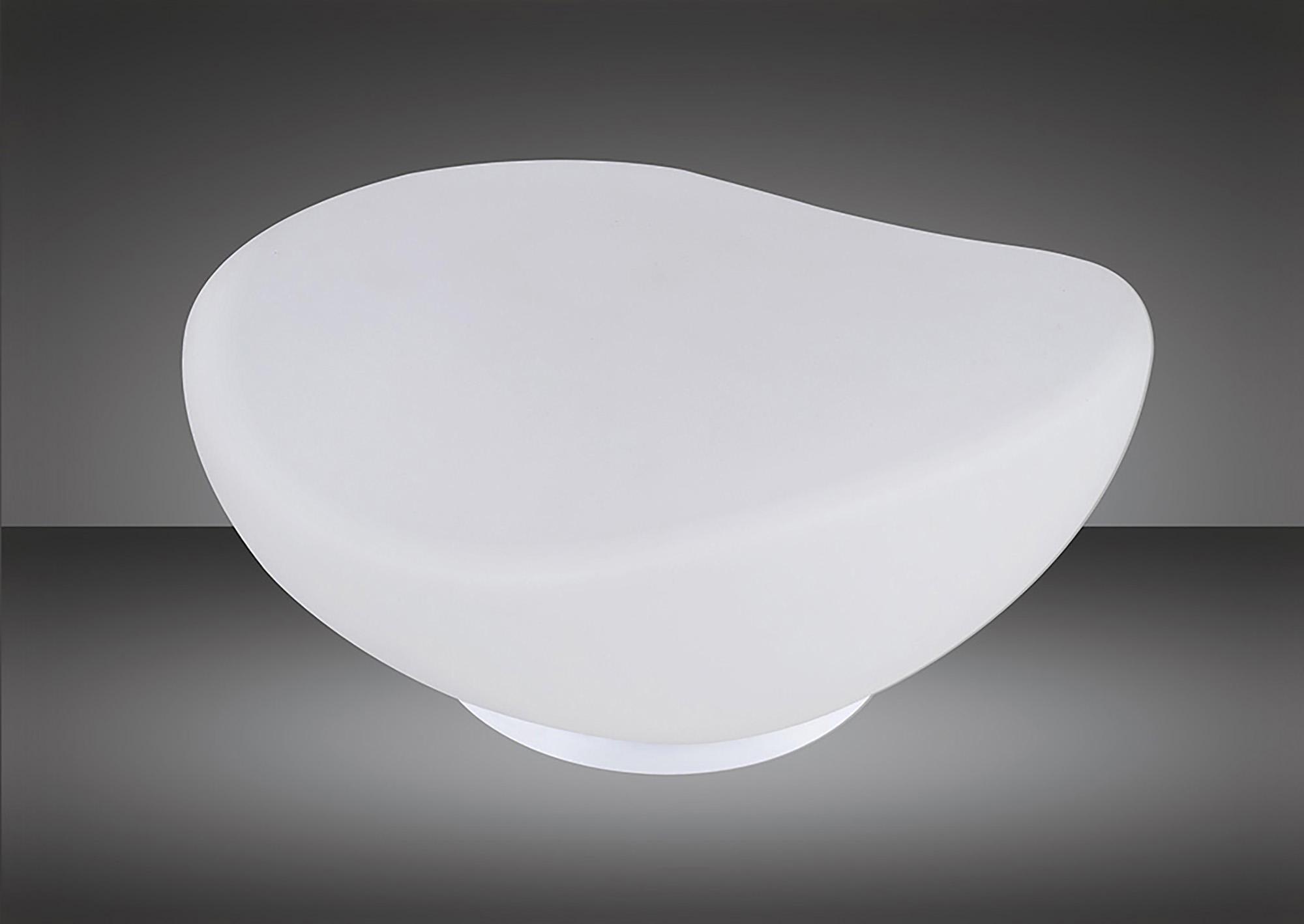 Opal Table Lamp 1 Light E27, White Base/Frosted White Glass