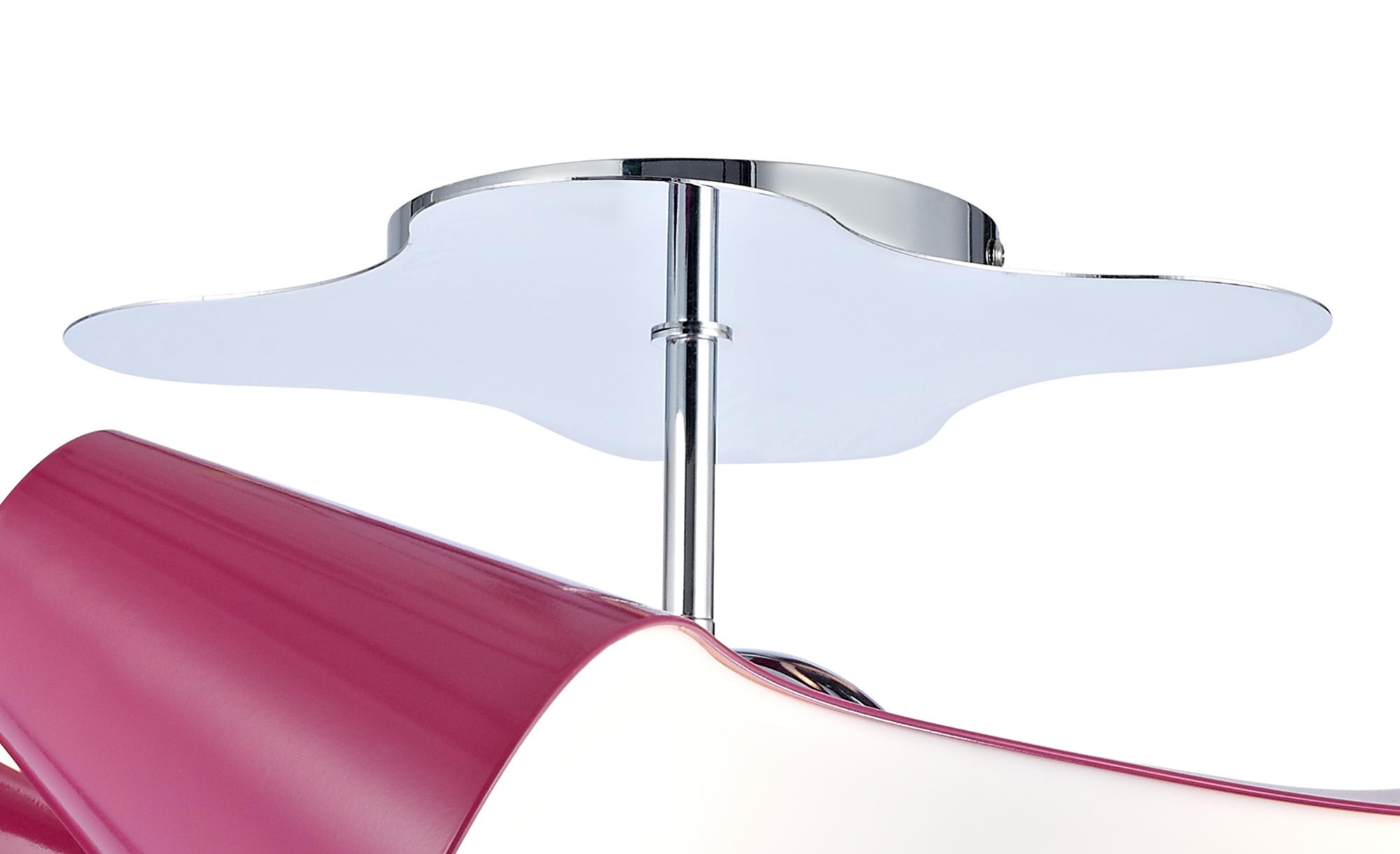Ora Rectangular Ceiling 2 Arm 4 Light E27, Gloss Purple/White Acrylic/Polished Chrome, CFL Lamps INCLUDED