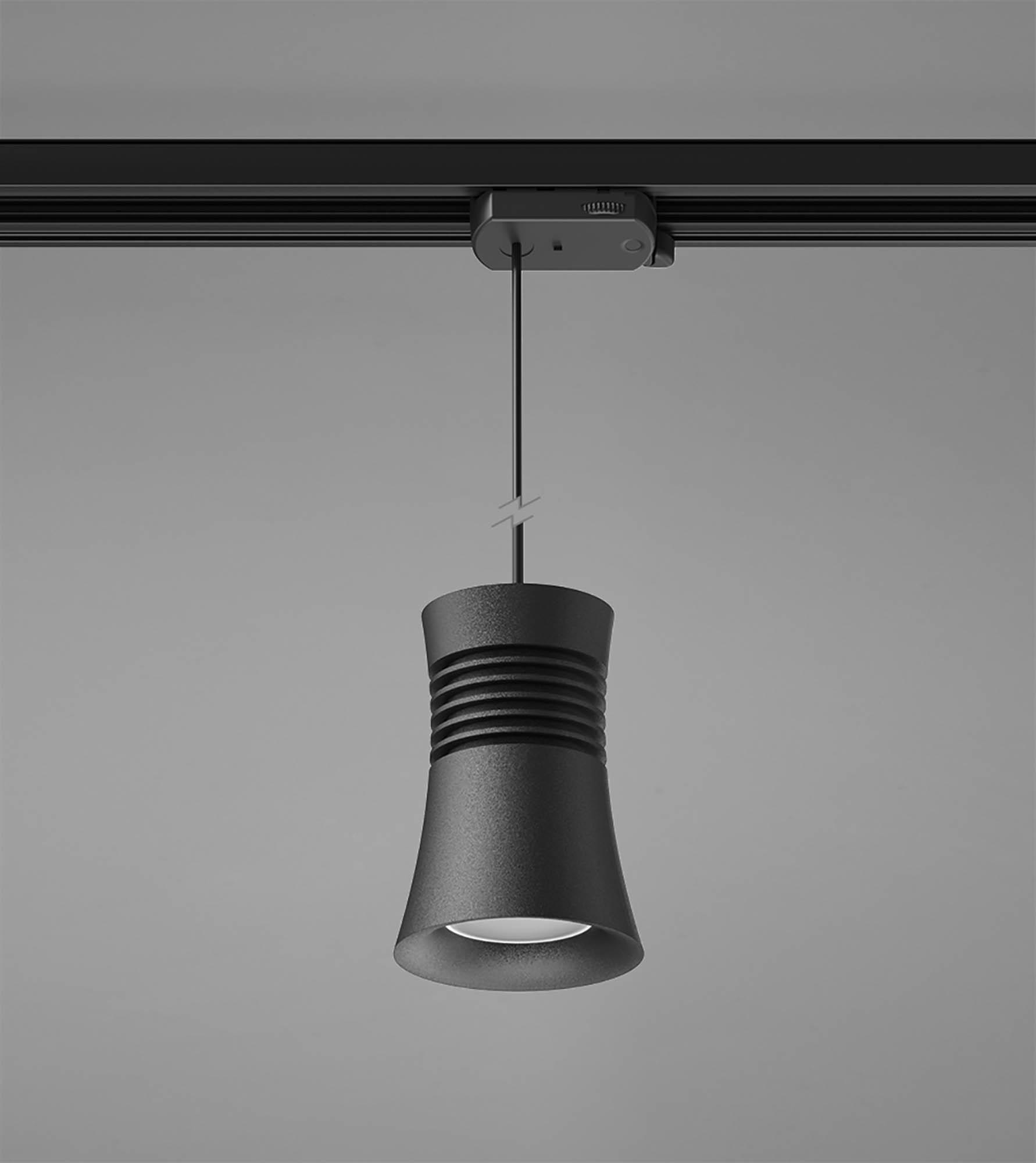 Pagoda Pendant For Track, 1 Light GU10, Black