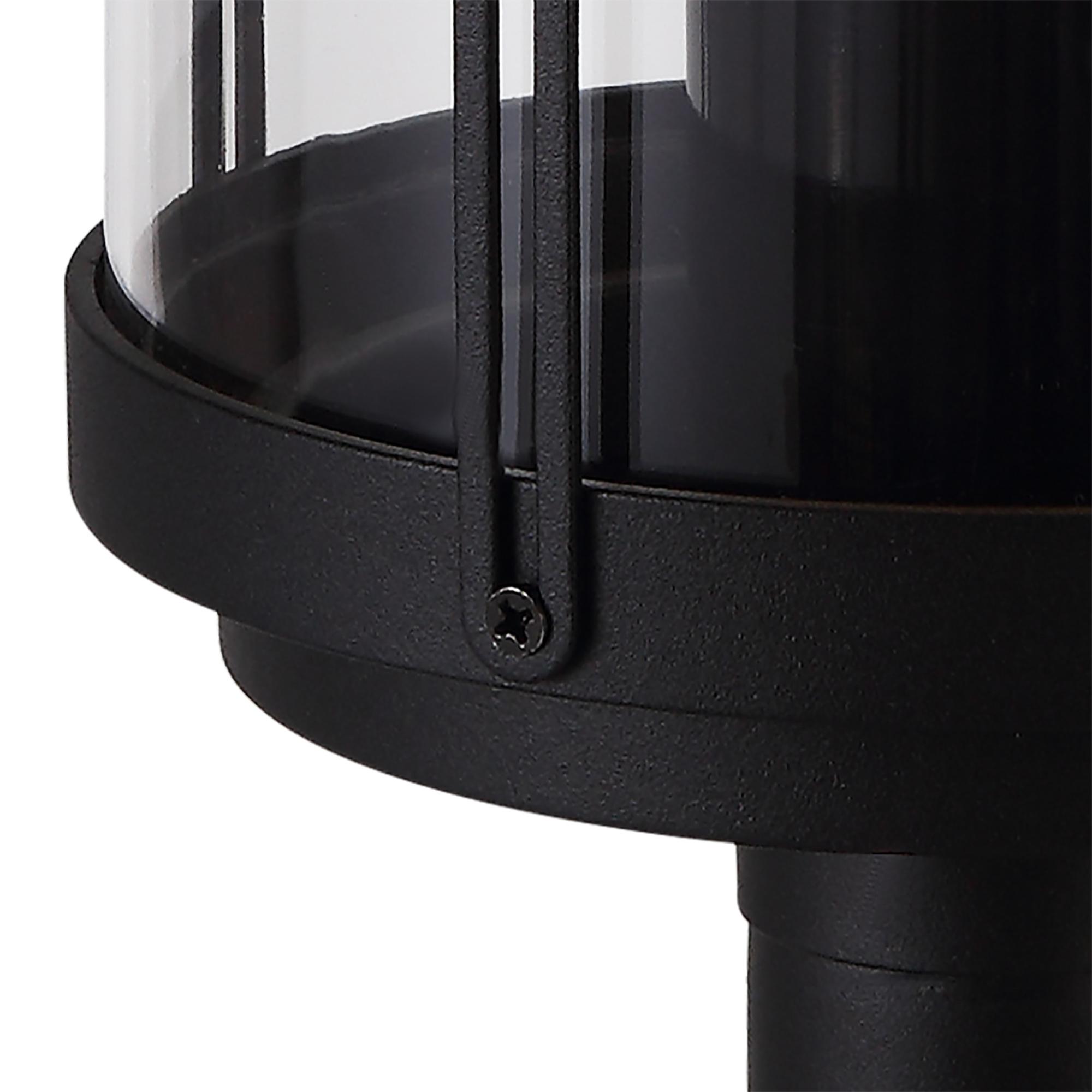 Reva Short Post, 1 x E27, IP44, Black/Clear PC, 2yrs Warranty