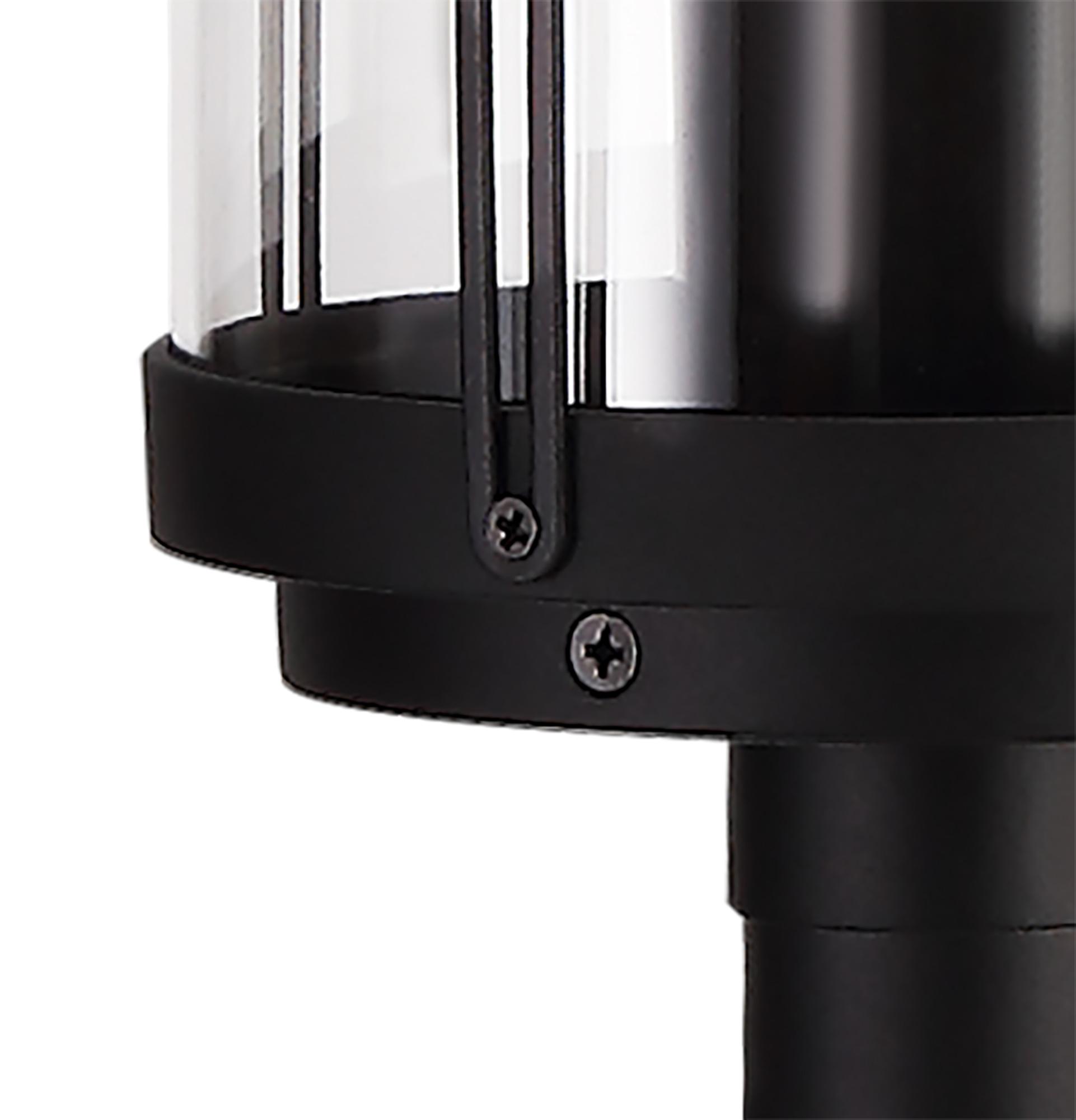 Reva Tall Post, 1 x E27, IP44, Black/Clear PC, 2yrs Warranty