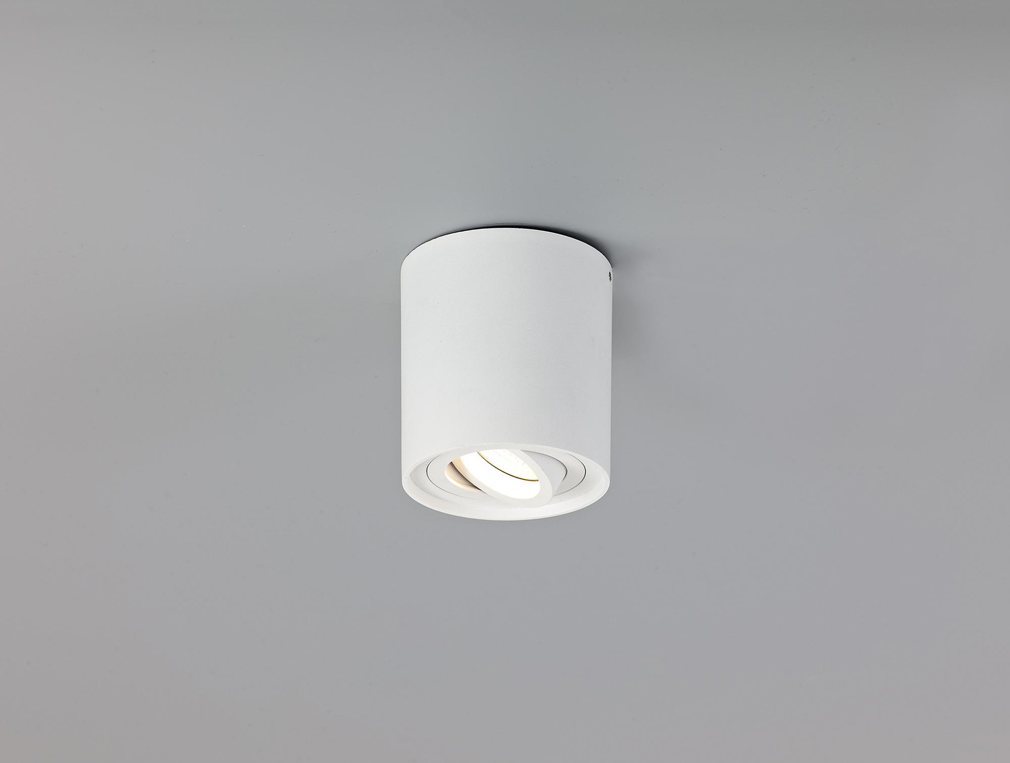 Rico 9.7cm Adjustable Cylinder Spotlight, 1 Light GU10, Sand White