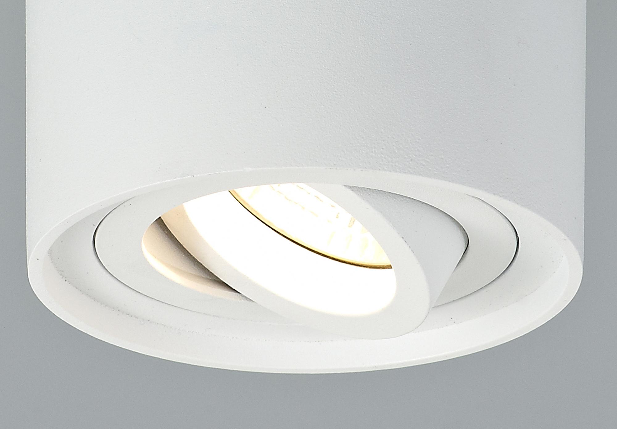 Rico 9.7cm Adjustable Cylinder Spotlight, 1 Light GU10, Sand White