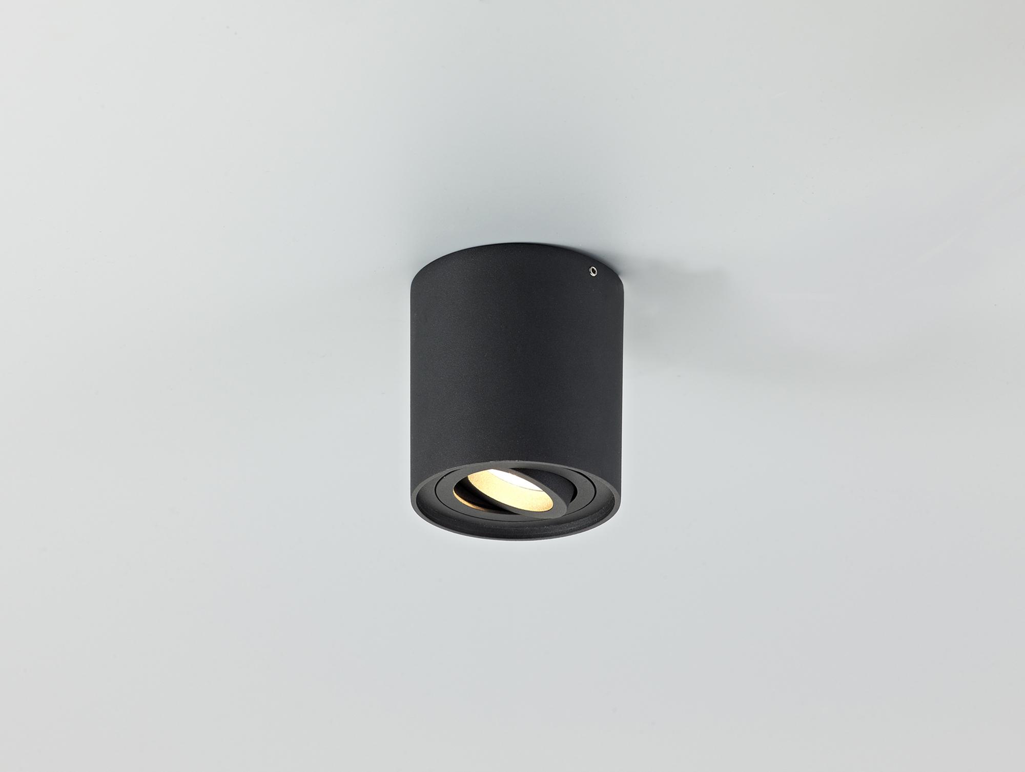 Rico 9.7cm Adjustable Cylinder Spotlight, 1 Light GU10, Sand Black
