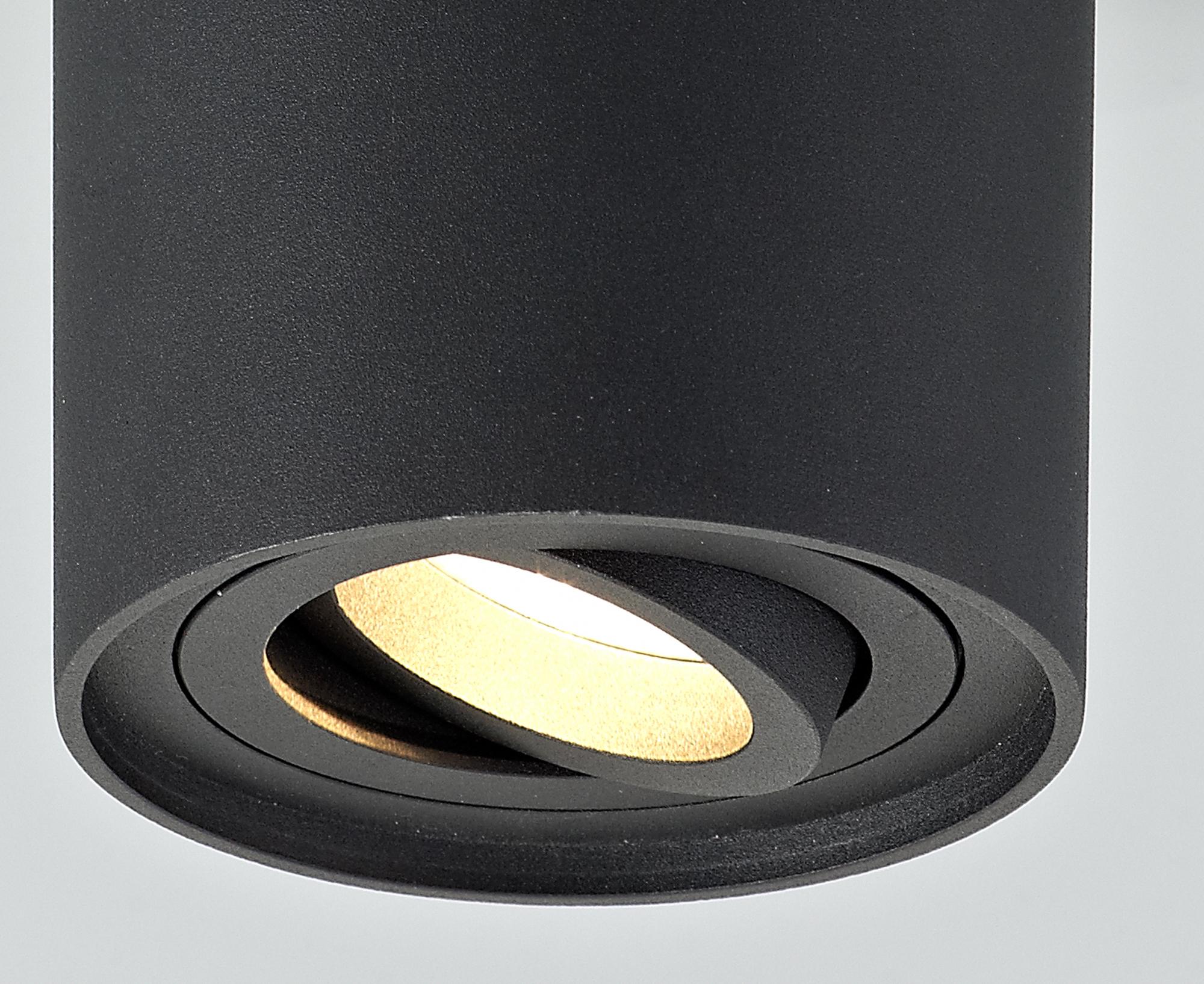 Rico 9.7cm Adjustable Cylinder Spotlight, 1 Light GU10, Sand Black