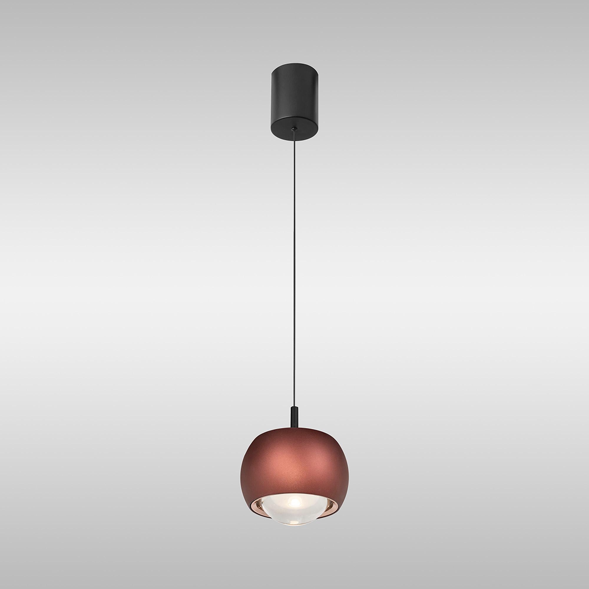 Roller 7.7cm Rise And Fall Pendant, 12W LED, 3000K, 1000lm, Coffee/Black, 3yrs Warranty