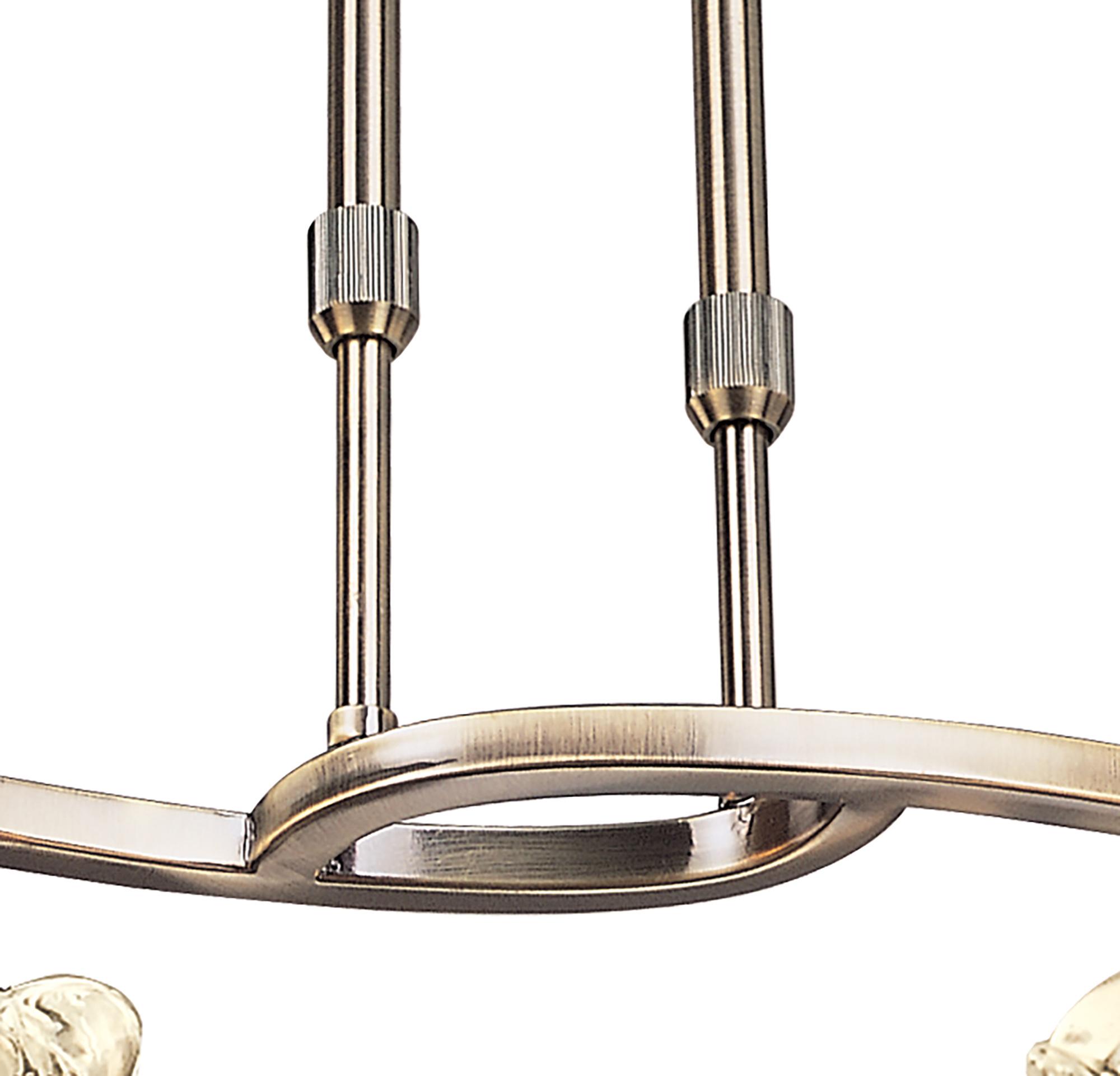 Rosa Del Desierto Telescopic Linear Pendant Line 4 Light G9, Antique Brass