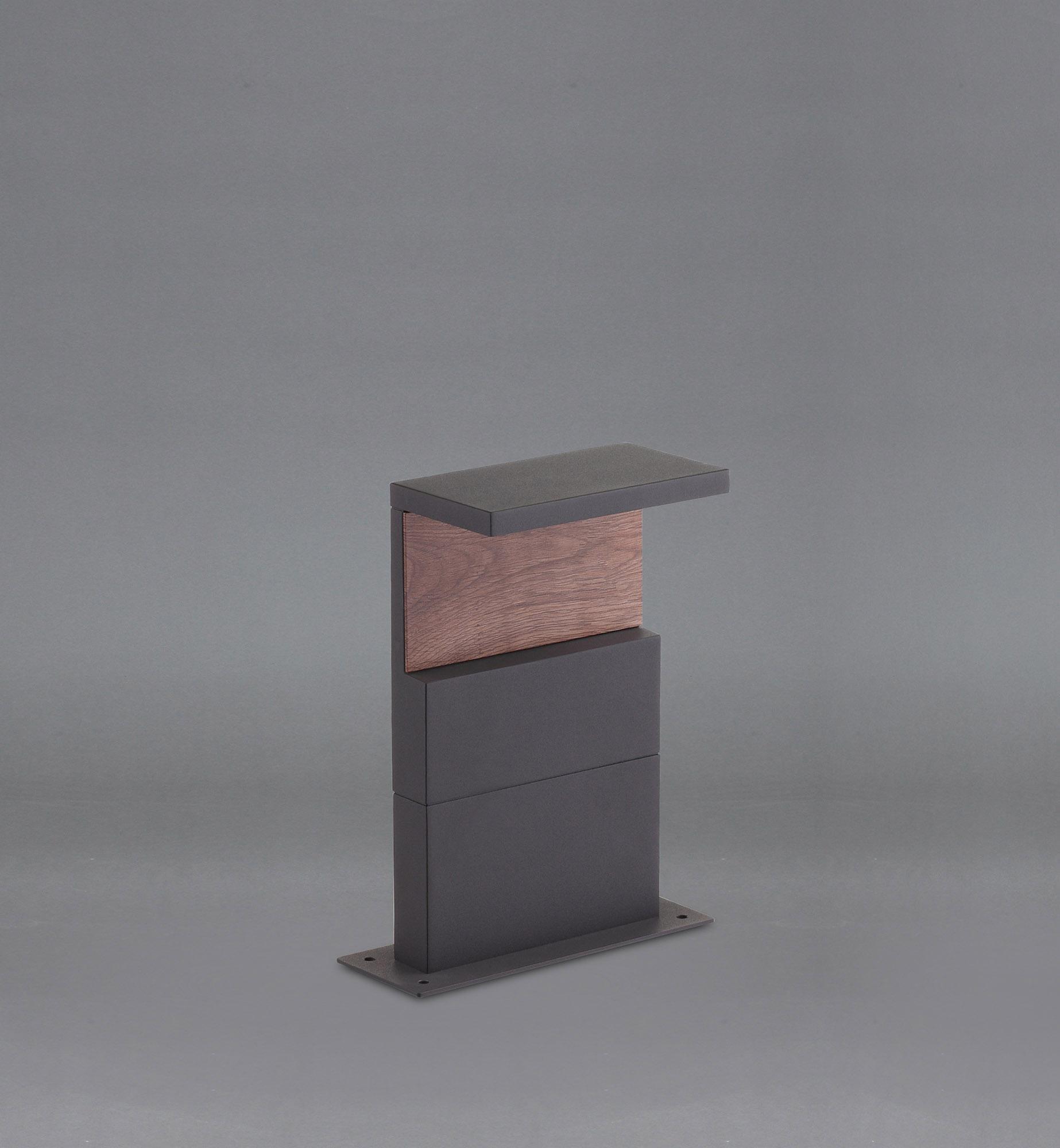 Ruka Floor Lamp Small, 13W LED, 3000K, 850lm, IP54, Anthracite/Walnut, 3yrs Warranty