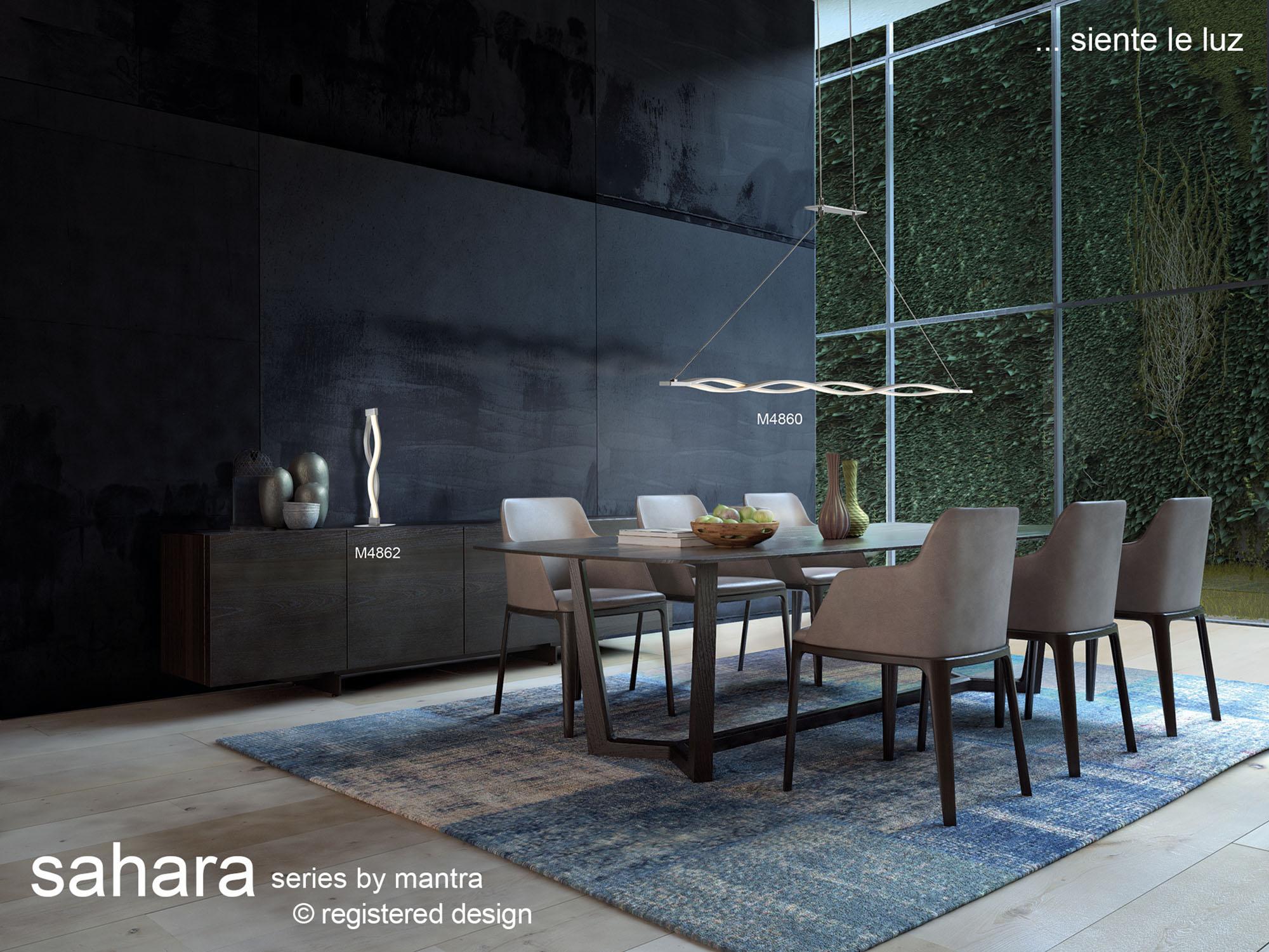 Sahara Table Lamp 6W LED 3000K, 420lm, Silver/Frosted Acrylic/Polished Chrome, 3yrs Warranty