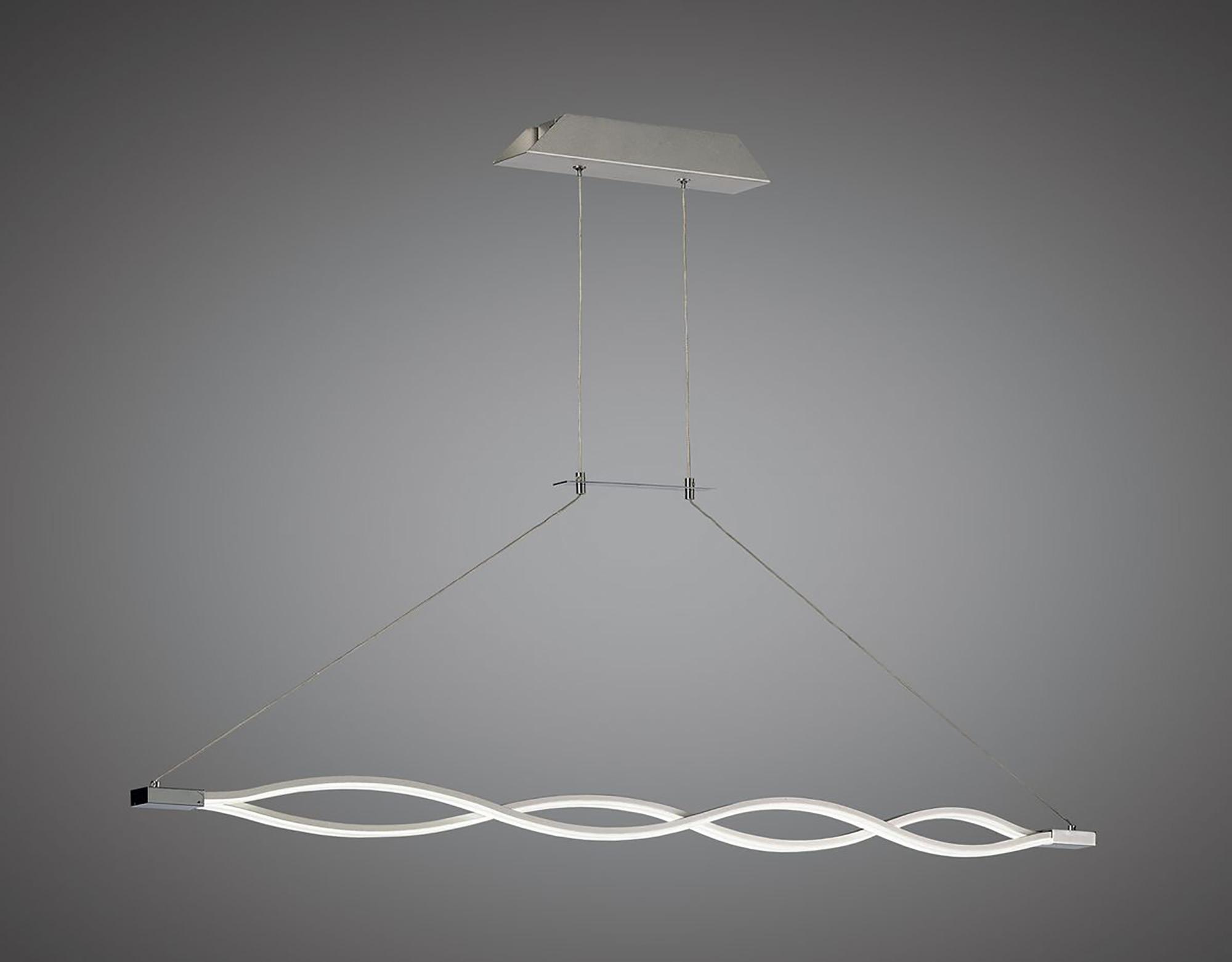 Sahara XL Linear Pendant 42W LED 3000K, 3400lm, Silver, Frosted Acrylic, Polished Chrome, 3yrs Warranty