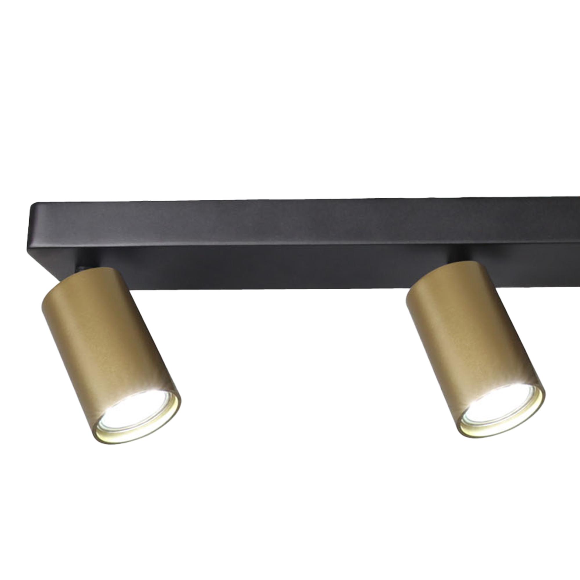 Sal Linear 4 Light Spotlight GU10, Satin Gold/Matt Black