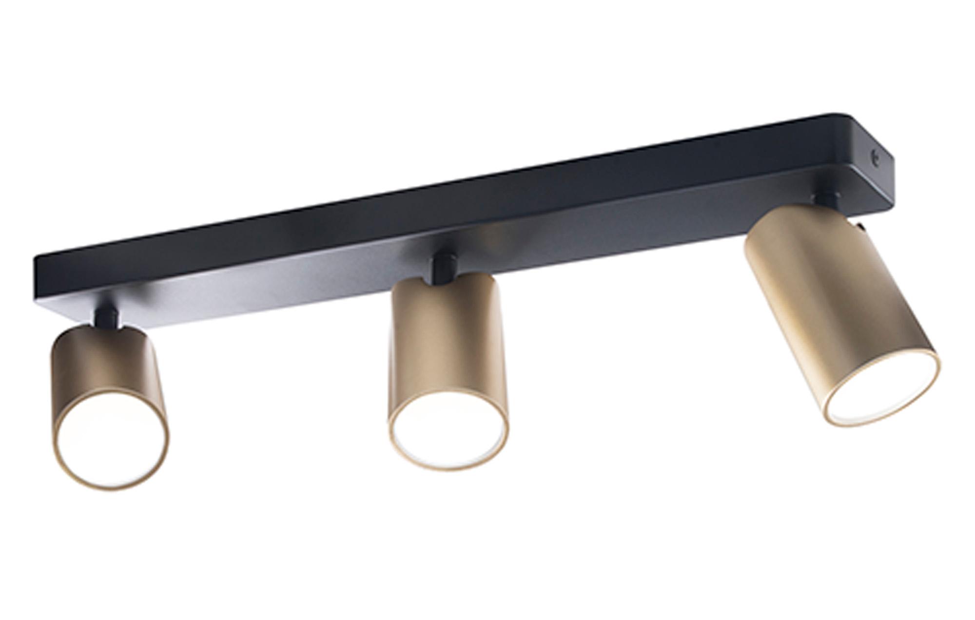 Sal Linear 3 Light Spotlight GU10, Satin Gold/Matt Black
