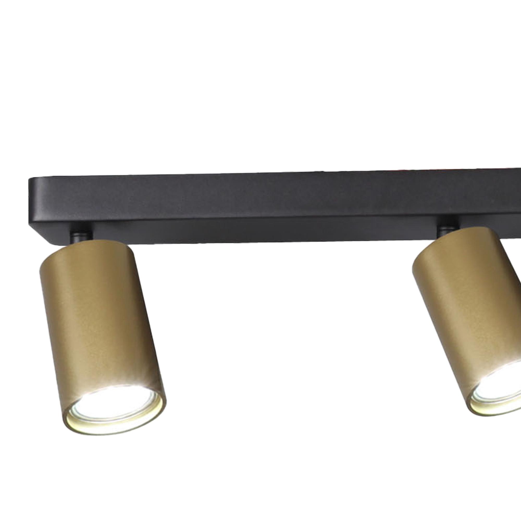 Sal Linear 3 Light Spotlight GU10, Satin Gold/Matt Black
