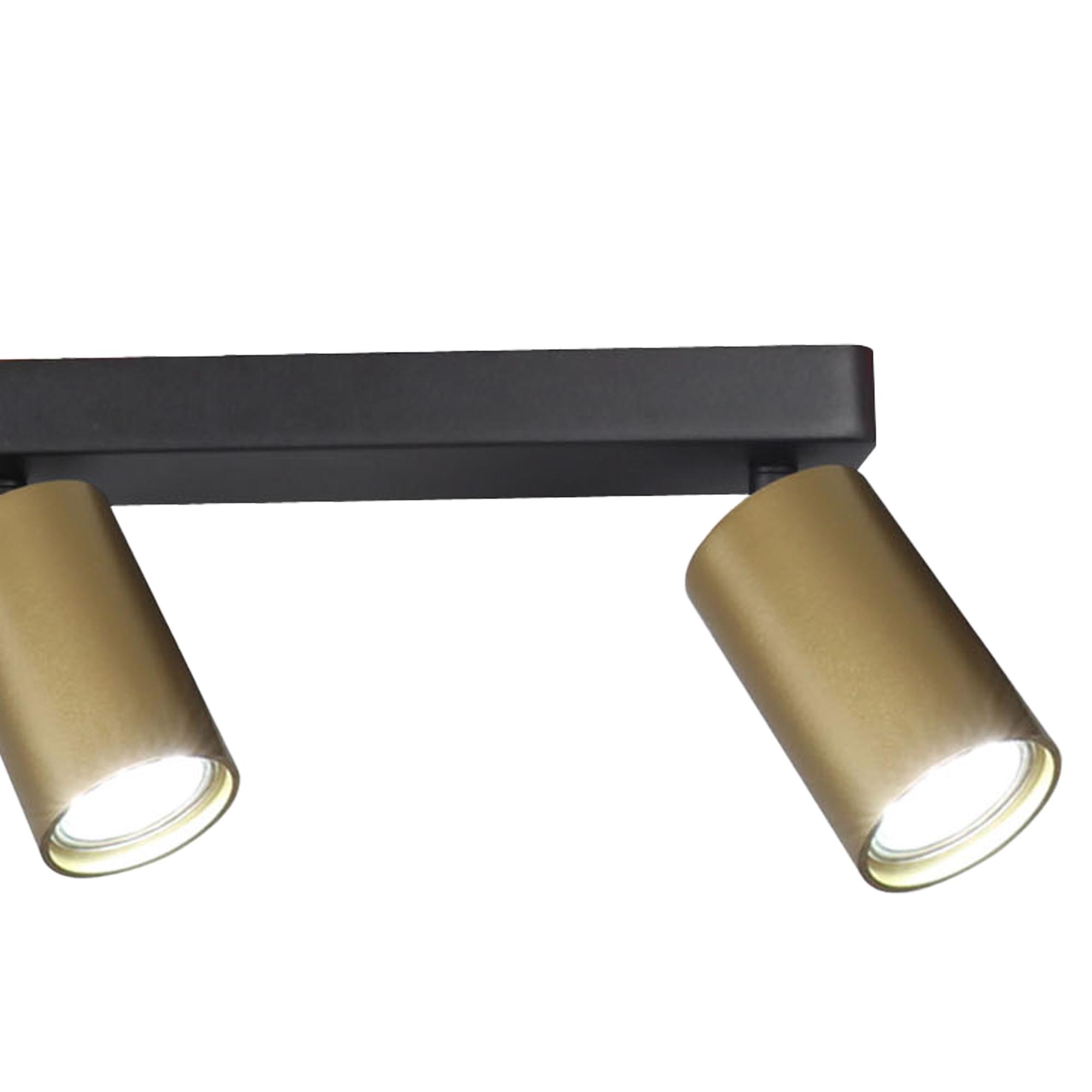 Sal Linear 3 Light Spotlight GU10, Satin Gold/Matt Black