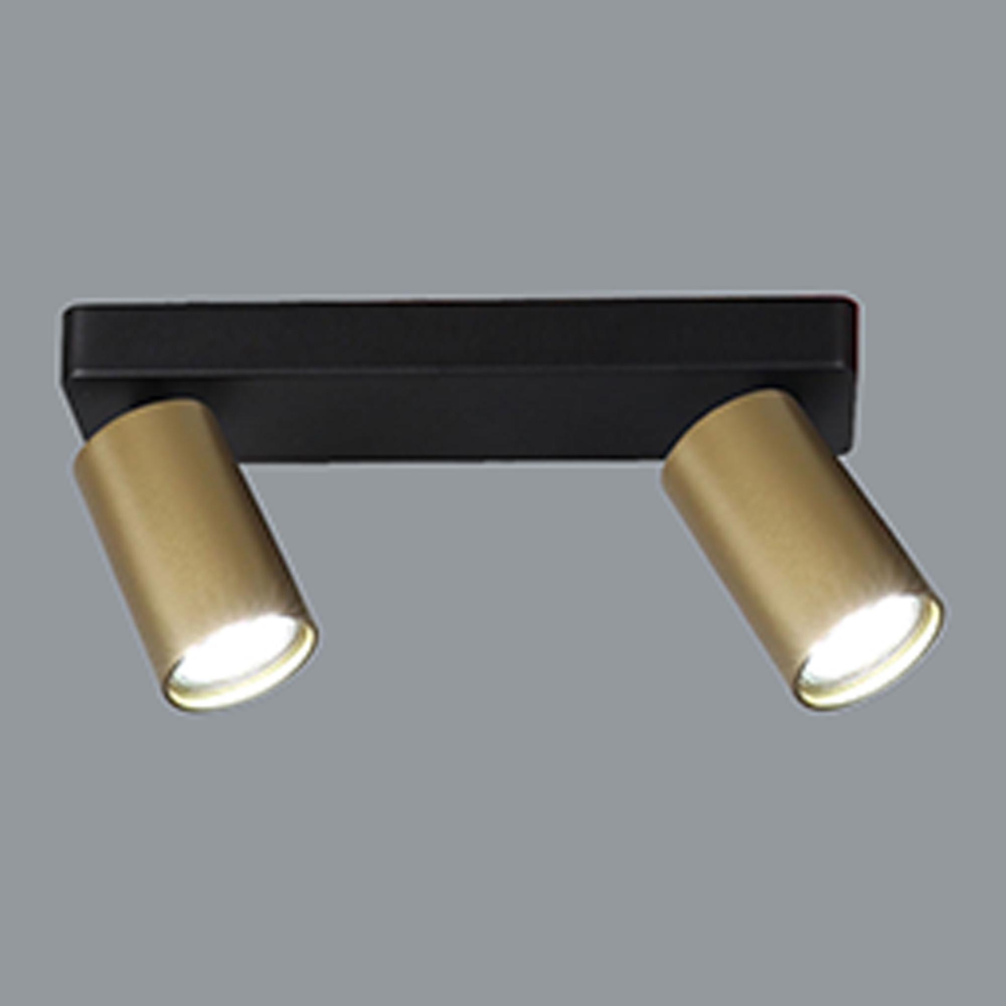 Sal Linear 2 Light Spotlight GU10, Satin Gold/Matt Black