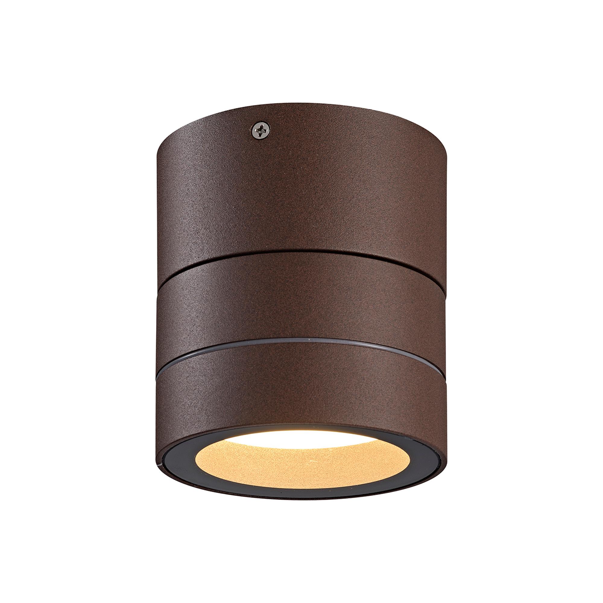Saler Adjustable Ceiling Spotlight/Wall Light, 1 Light, With Replaceable 12W LEDs, 3000K, Rust Brown, IP65, 2yrs Warranty