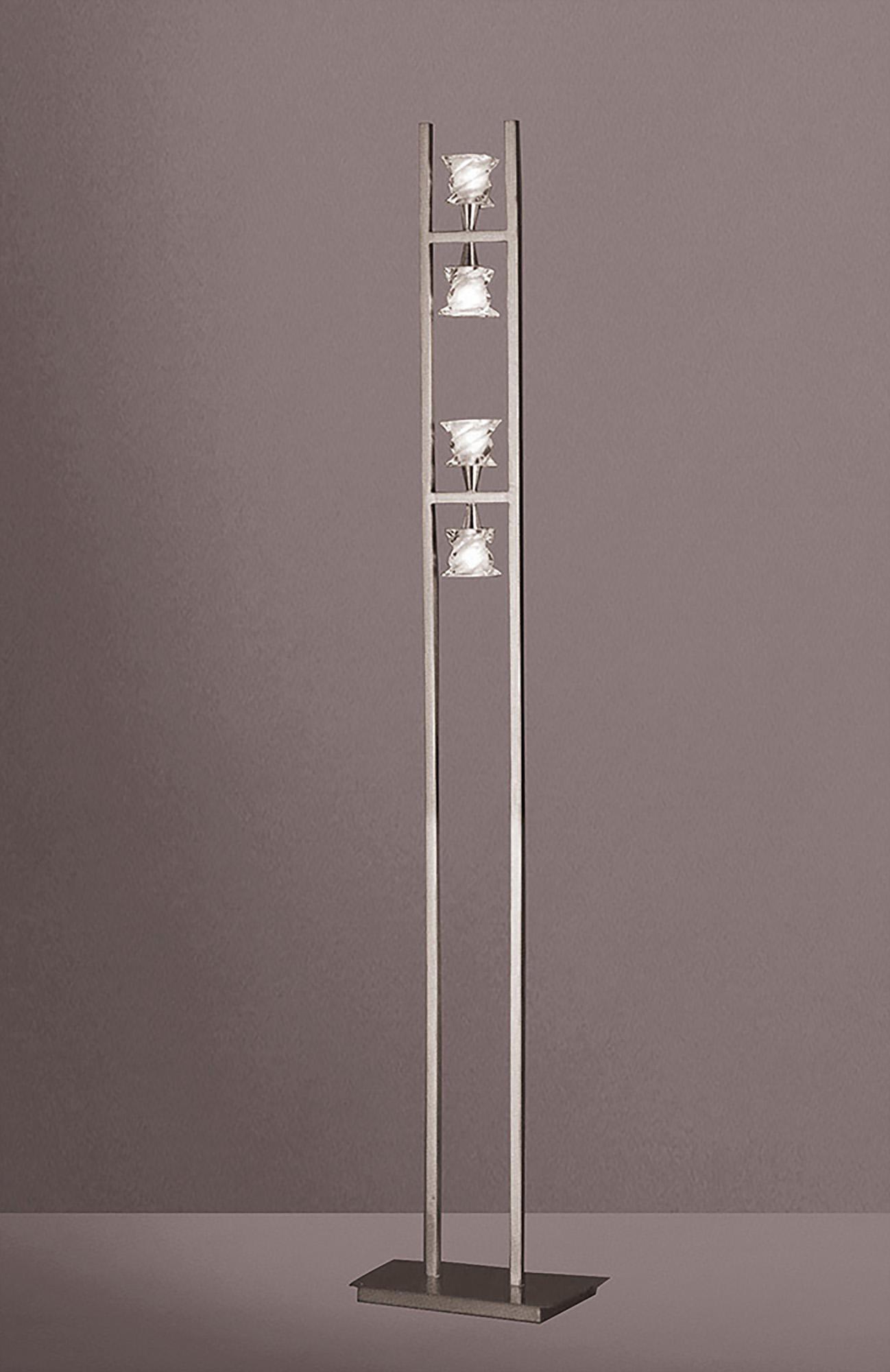 Salomon Floor Lamp 4 Light G9, Satin Nickel, NOT LED/CFL Compatible