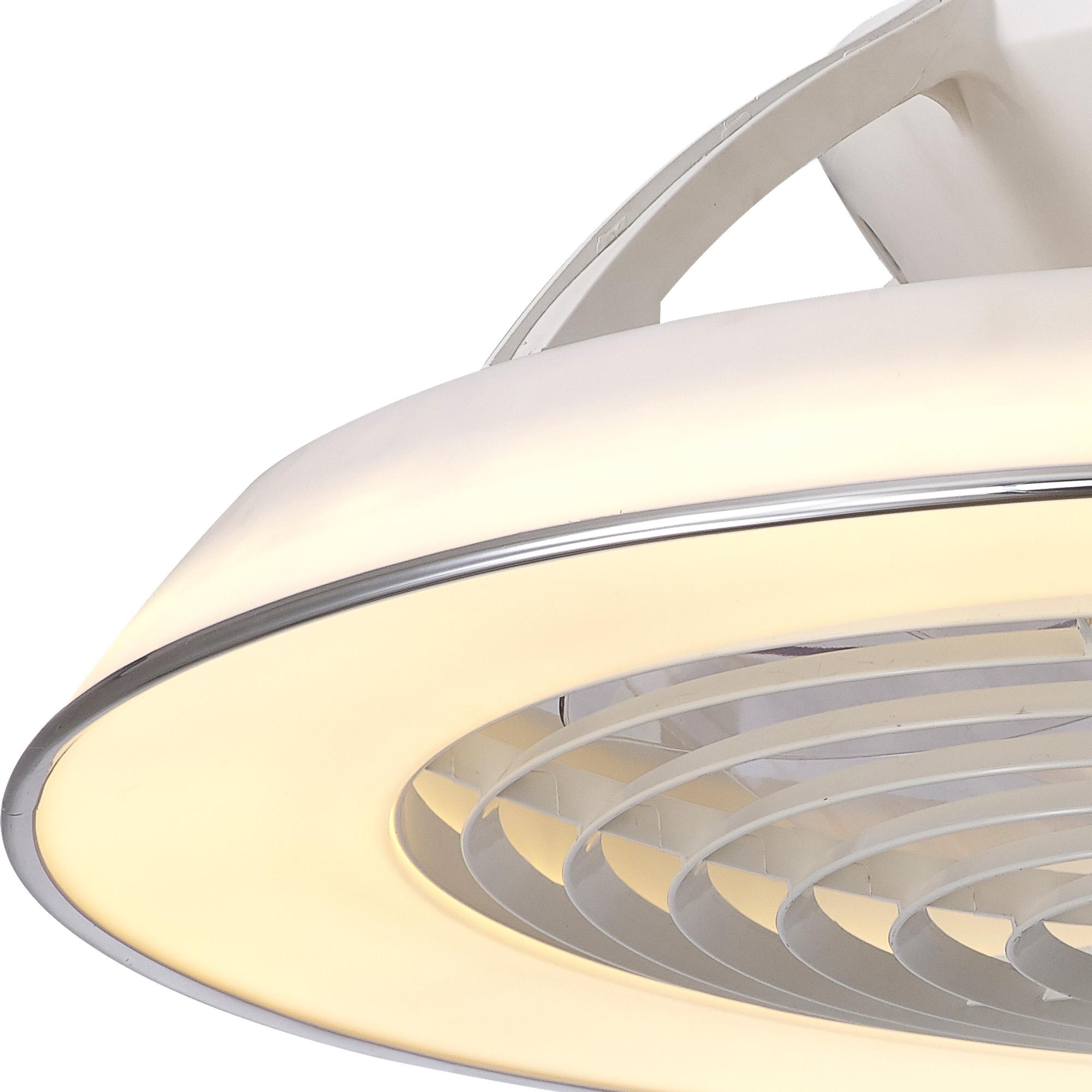 Samoa 60cm 70W LED Dimmable Ceiling Light With Built-In 35W DC Reversible Fan, White Finish c/w Remote Control, 5900lm