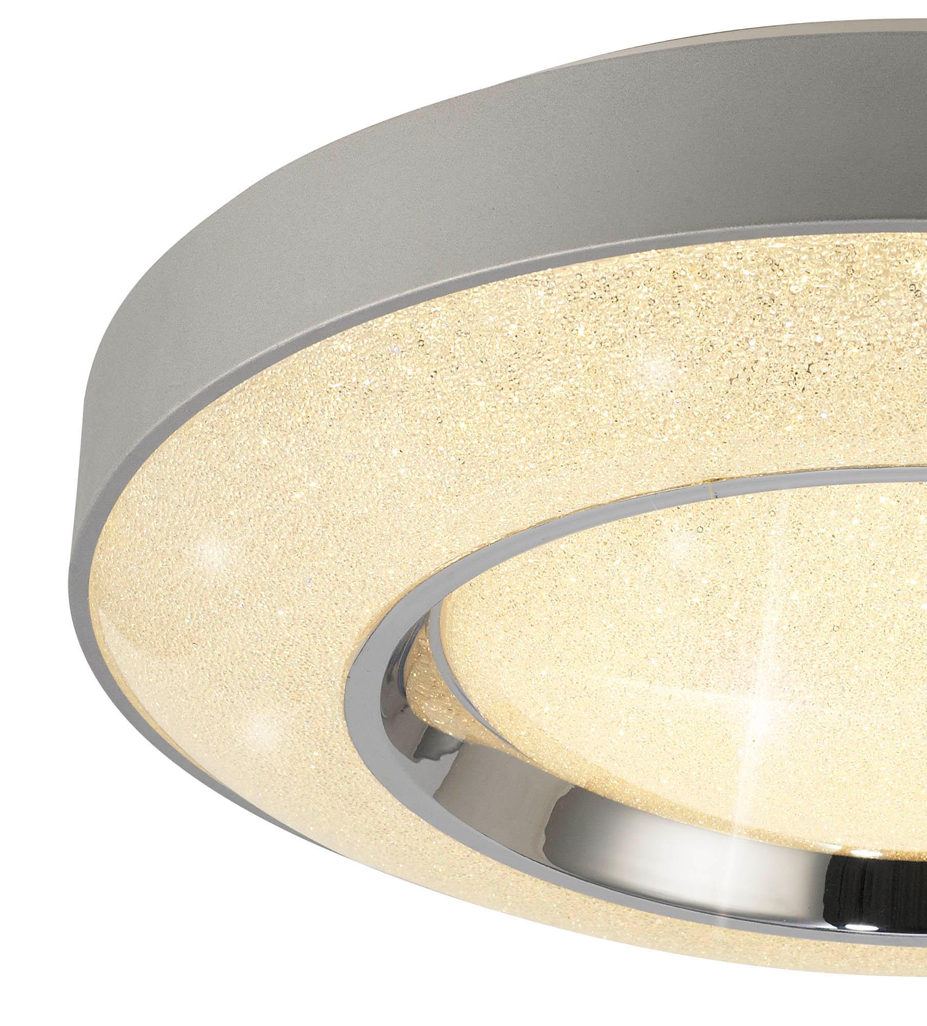 Santorini 52cm Ceiling 36W LED With Remote Control 3000K-6000K, 2400lm, Polished Chrome / Silver, 3yrs Warranty