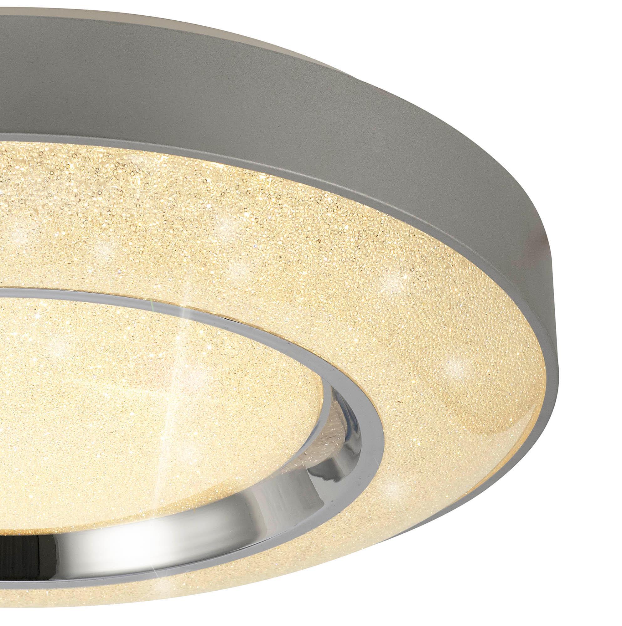 Santorini 52cm Ceiling 36W LED With Remote Control 3000K-6000K, 2400lm, Polished Chrome / Silver, 3yrs Warranty