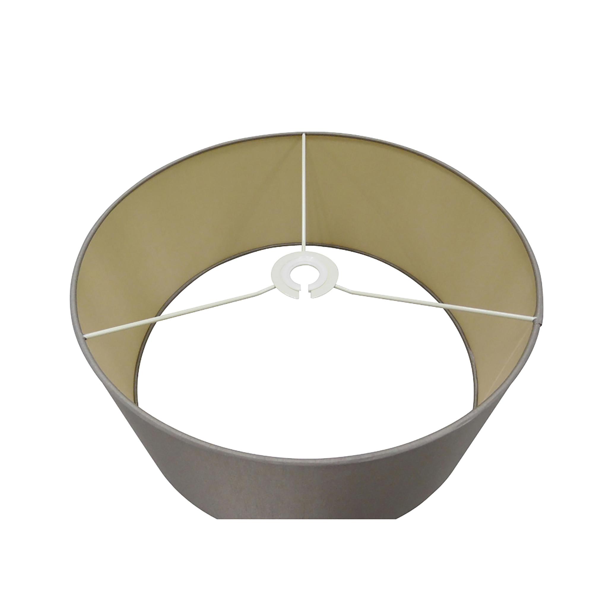 Baymont Antique Brass 3 Light E27  Linear Pendant With 40cm x 18cm Dual Faux Silk Shade, Taupe/Halo Gold