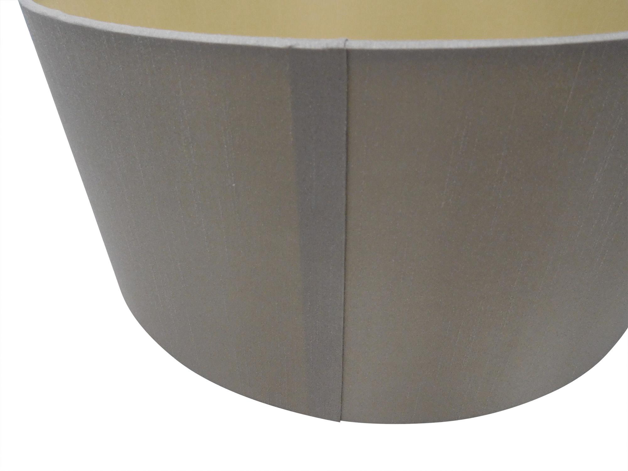 Banyan 3 Light Switched Floor Lamp With 50cm x 20cm Dual Faux Silk Shade, Taupe/Halo Gold Antique Brass