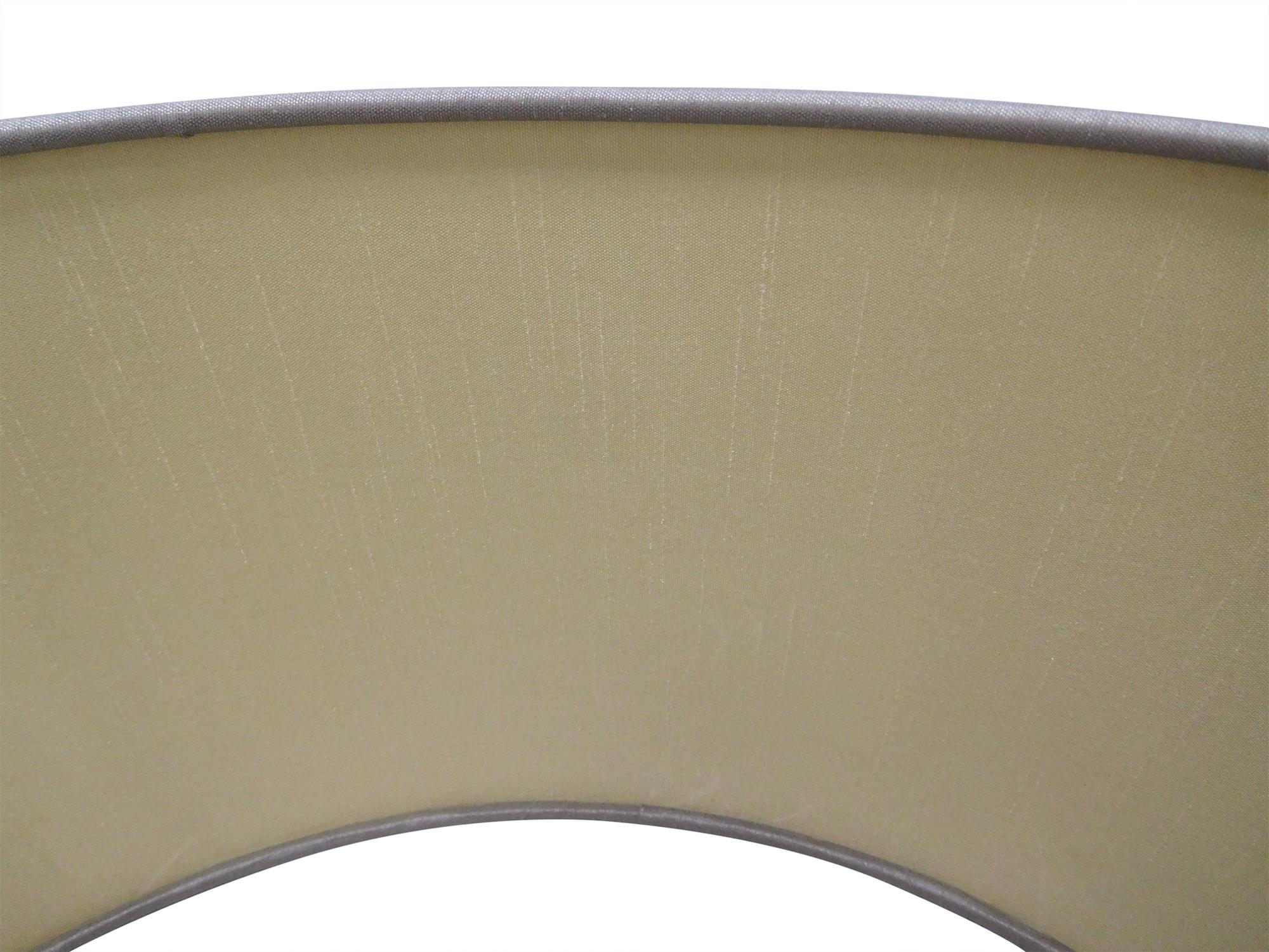 Banyan 3 Light Switched Floor Lamp With 50cm x 20cm Dual Faux Silk Shade, Taupe/Halo Gold Antique Brass