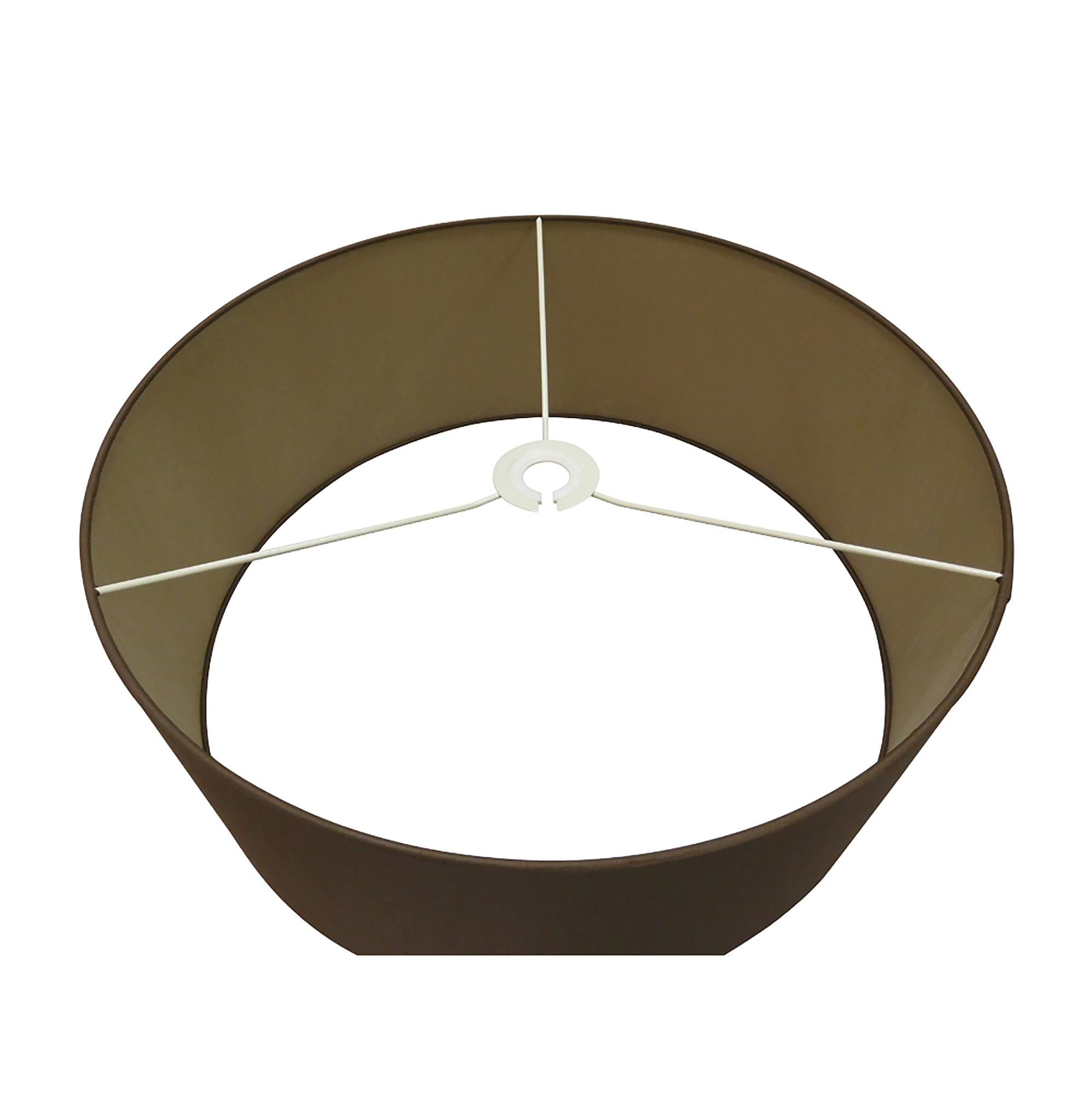 Banyan 3 Light Switched Floor Lamp With 50cm x 20cm Dual Faux Silk Shade, Raw Cocoa/Grecian Bronze Antique Brass