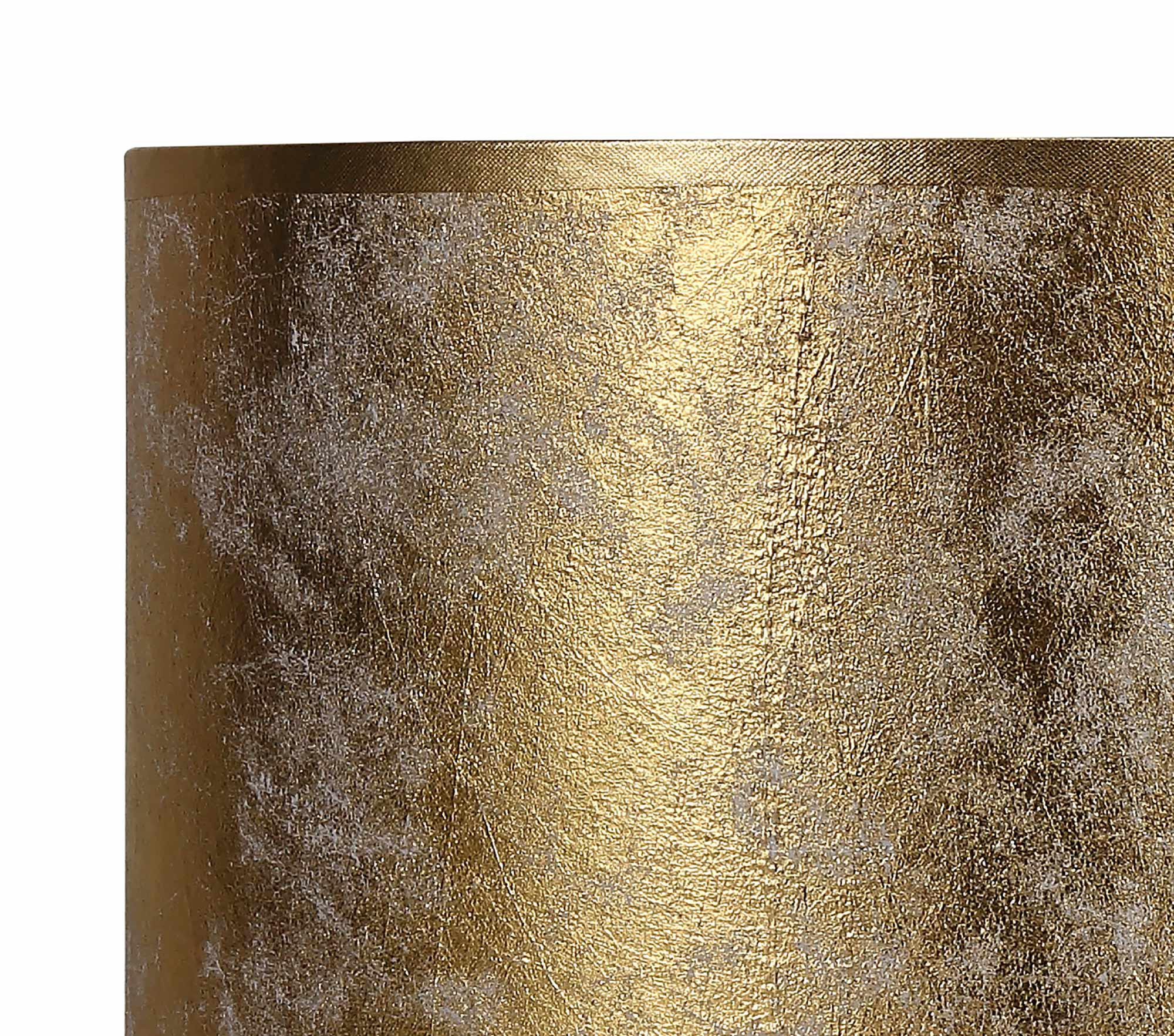 Baymont Antique Brass 3 Light E27  Linear Pendant With 30cm x 17cm Gold Leaf Shade With Frosted/AB Acrylic Diffuser 3m