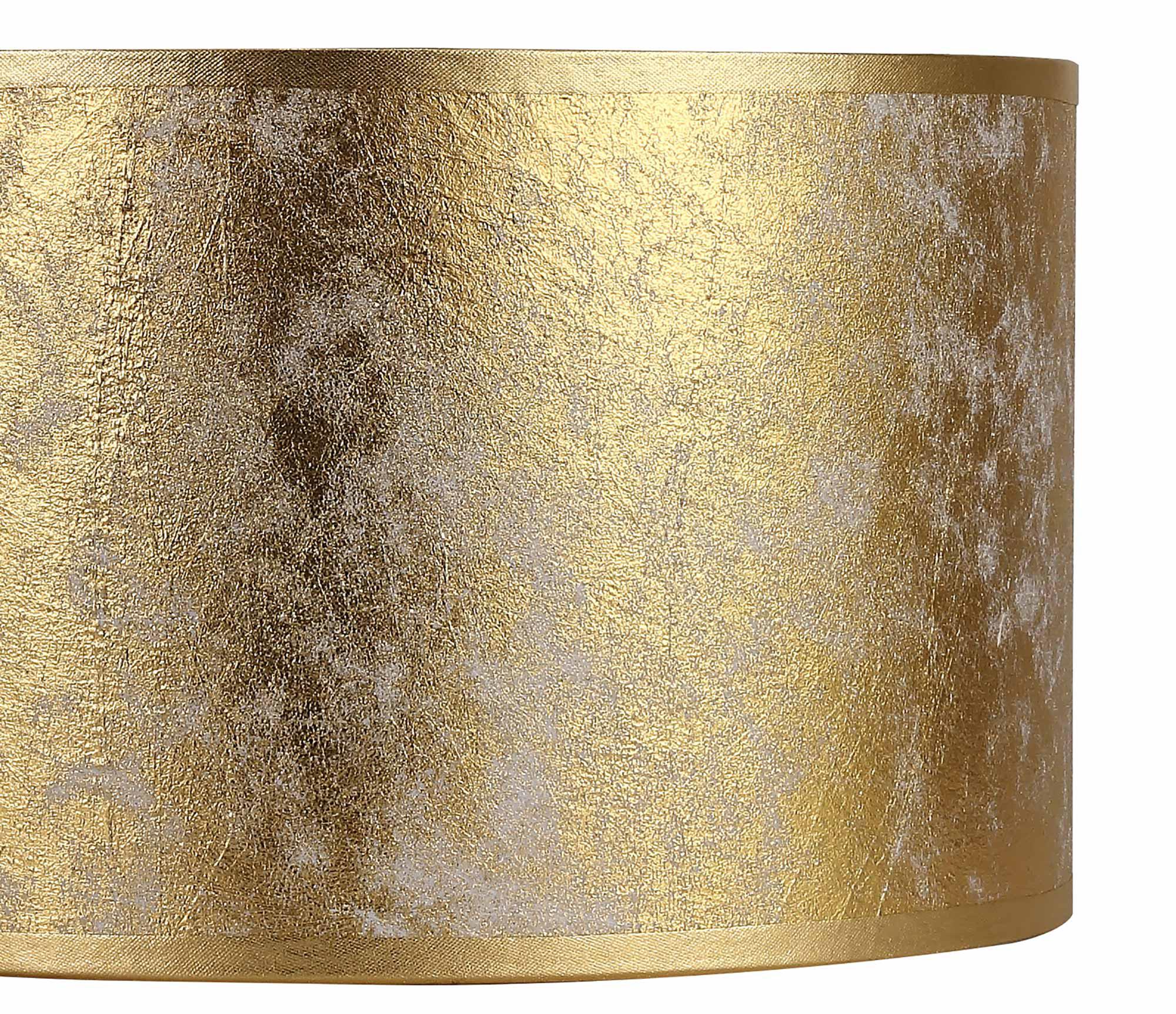 Baymont Antique Brass 3 Light E27  Linear Pendant With 30cm x 17cm Gold Leaf Shade With Frosted/AB Acrylic Diffuser 3m