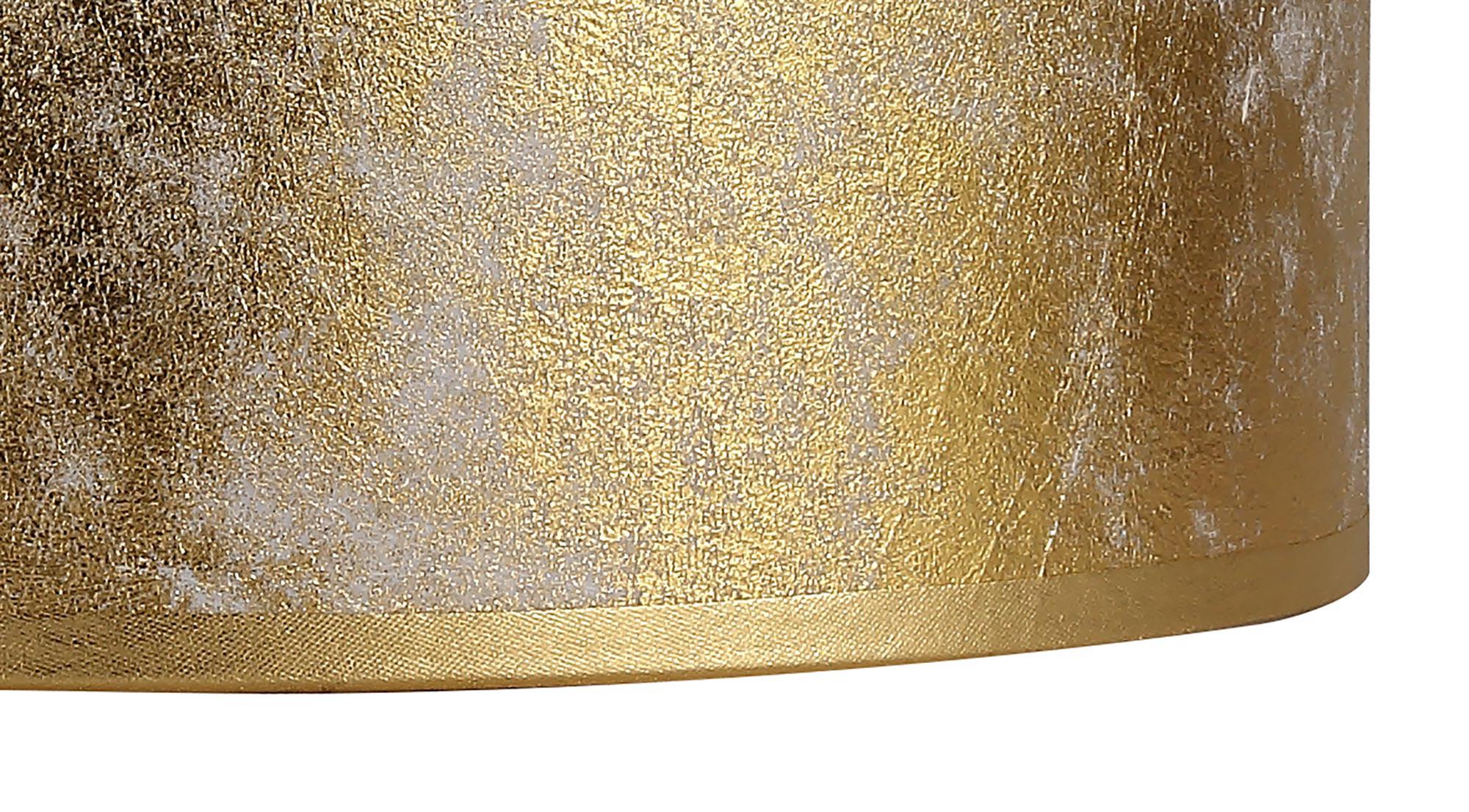 Baymont Antique Brass 3 Light E27  Linear Pendant With 30cm x 17cm Gold Leaf Shade With Frosted/AB Acrylic Diffuser 3m