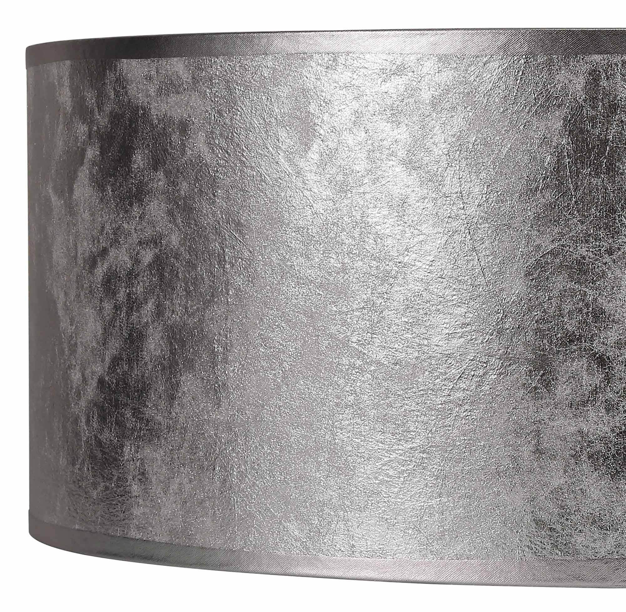 Baymont Polished Chrome 3 Light E27 Drop Flush With 40cm x 18cm Silver Leaf Shade