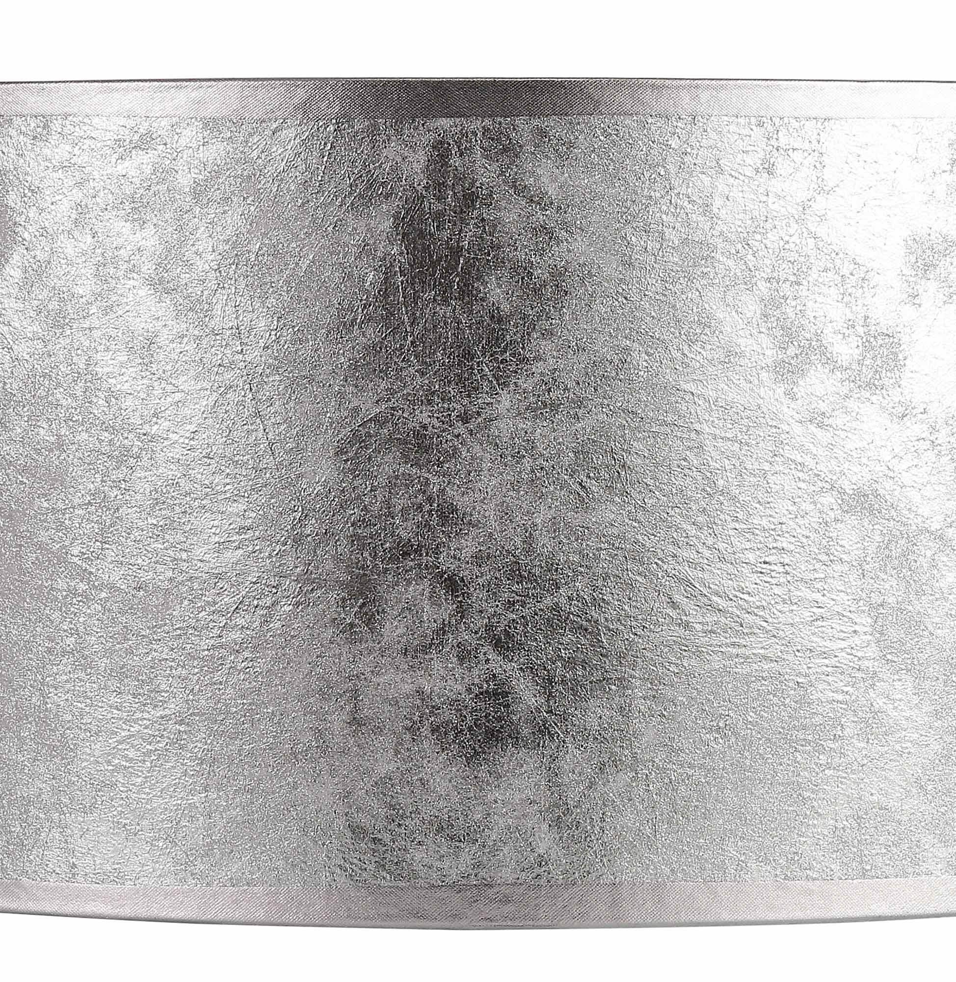 Baymont Polished Chrome 3 Light E27 Drop Flush With 40cm x 18cm Silver Leaf Shade