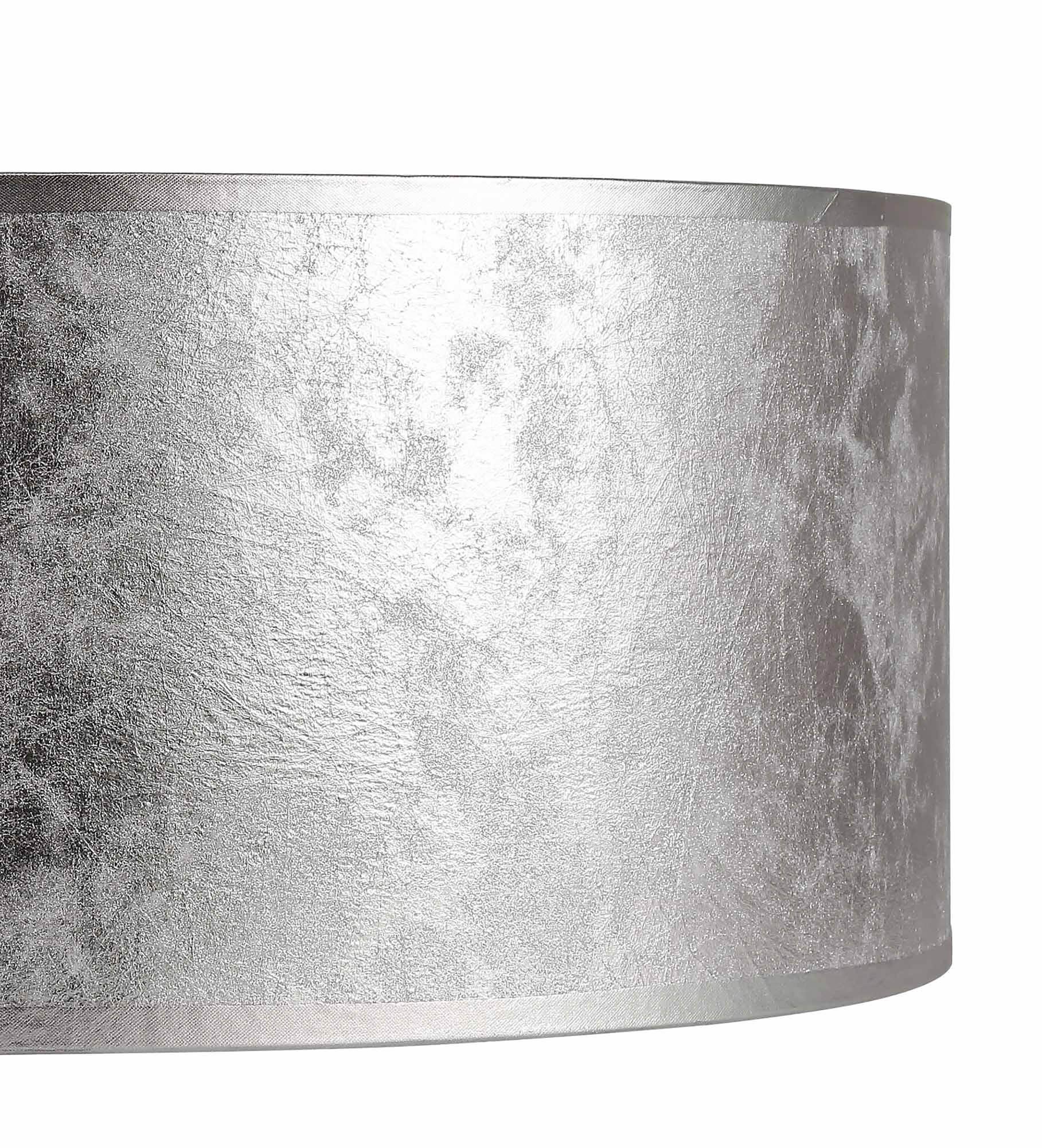 Baymont Polished Chrome 3 Light E27 Drop Flush With 40cm x 18cm Silver Leaf Shade