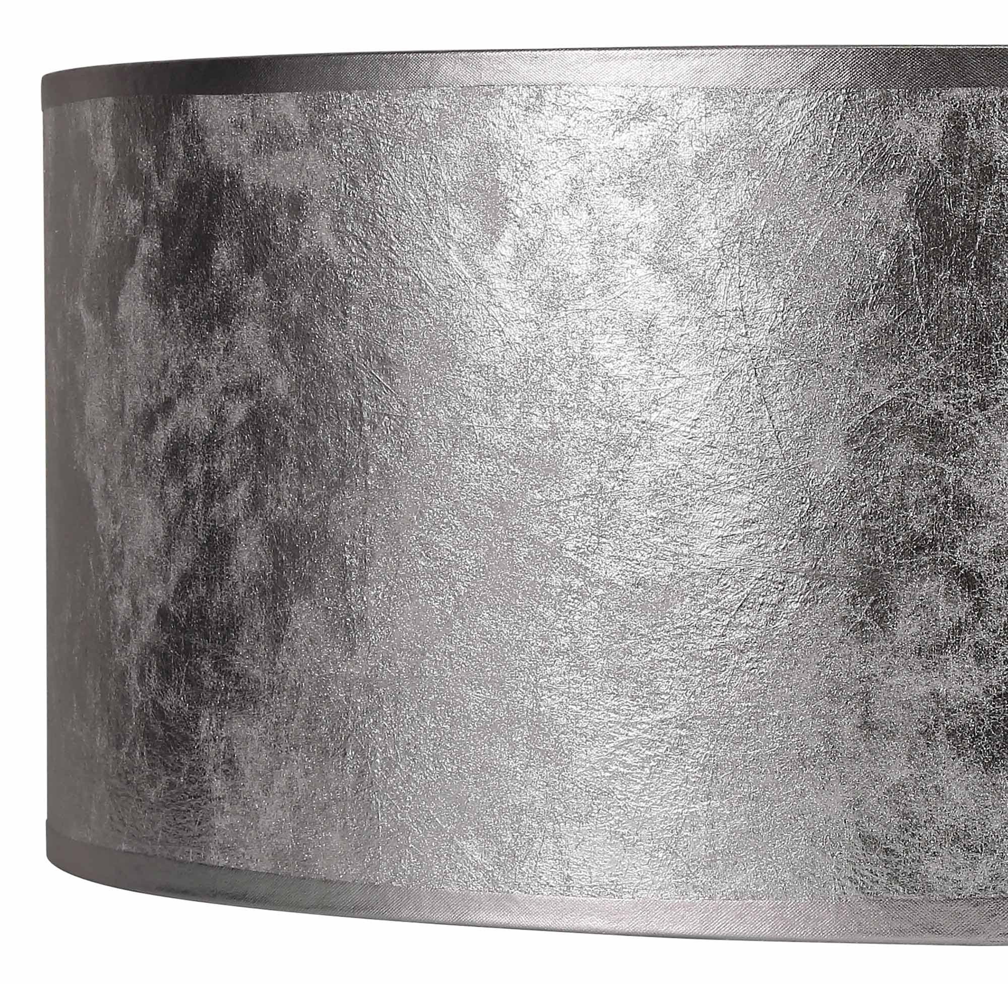 Baymont Polished Chrome 5 Light E27 Drop Flush With 60cm x 22cm Silver Leaf Shade