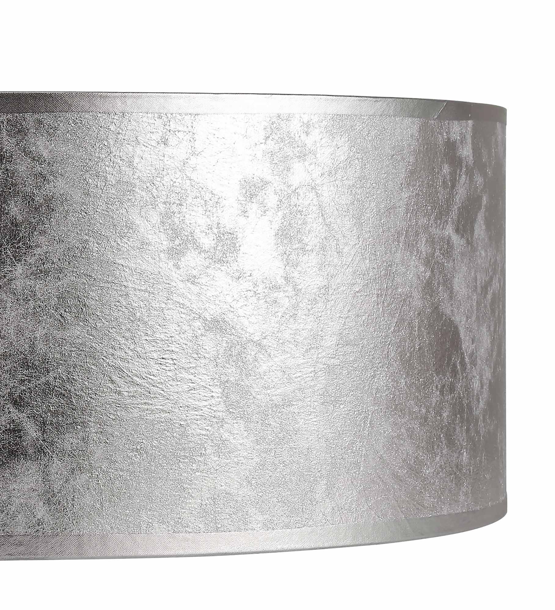 Baymont Polished Chrome 5 Light E27 Drop Flush With 60cm x 22cm Silver Leaf Shade