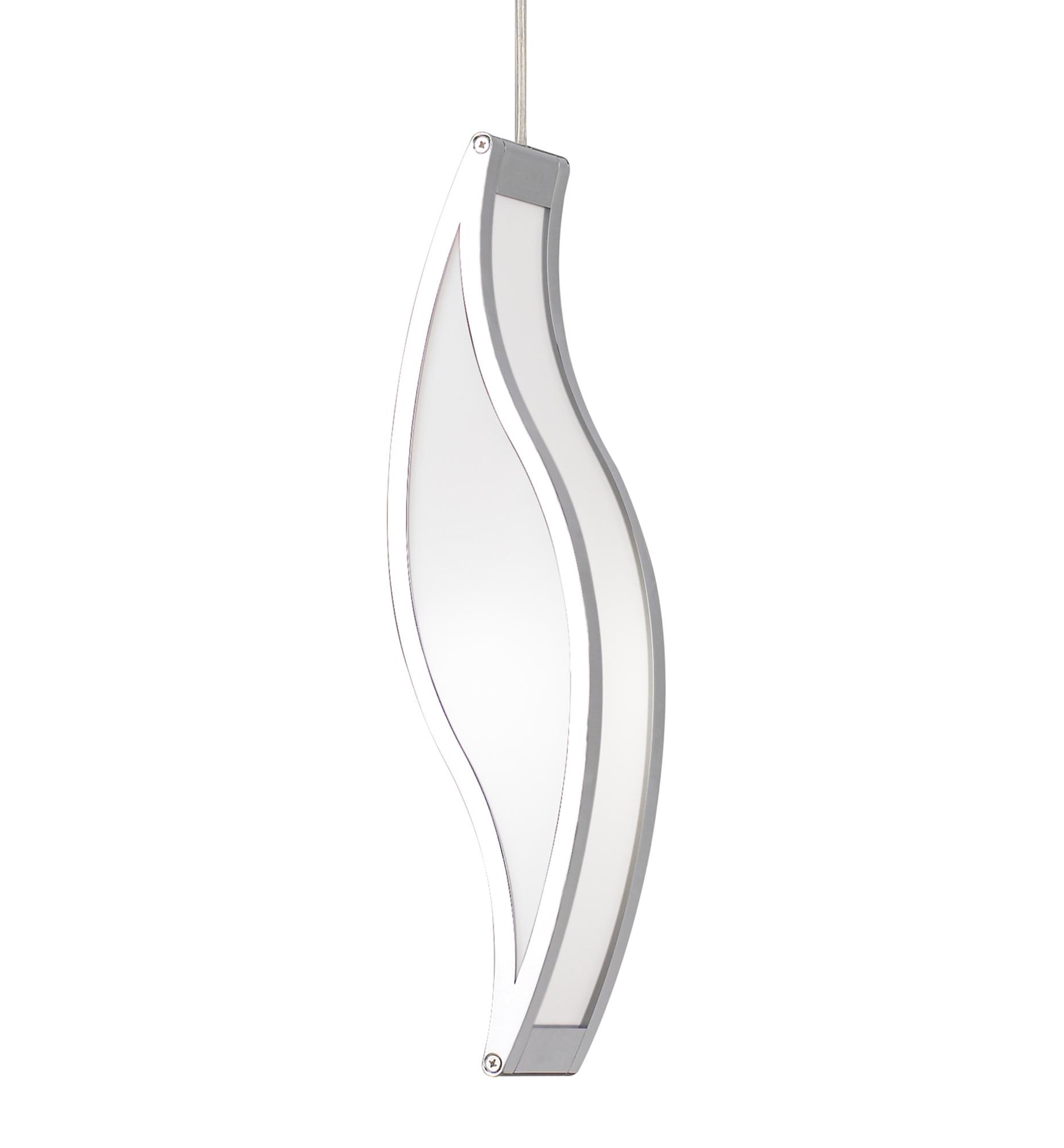 Sintesys 15cm Pendant E27 1 Light E27, Polished Chrome/White Acrylic, CFL Lamps INCLUDED