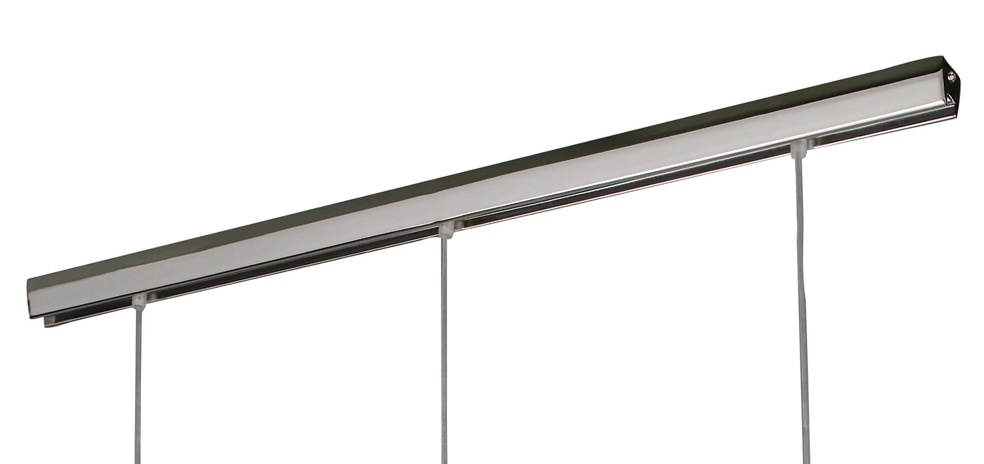 Sintesys Linear Pendant 3 Drop GU10 3 Light Bar Polished Chrome, CFL Lamps INCLUDED