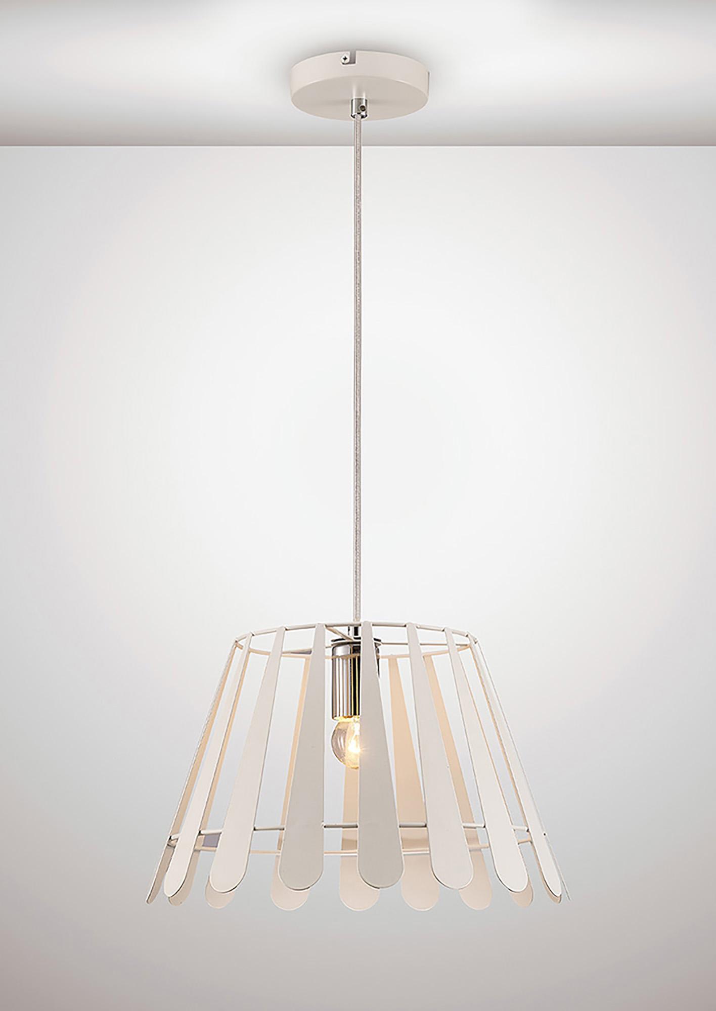 * Somerset 34cm Pendant 1 Light E27 White/Polished Chrome