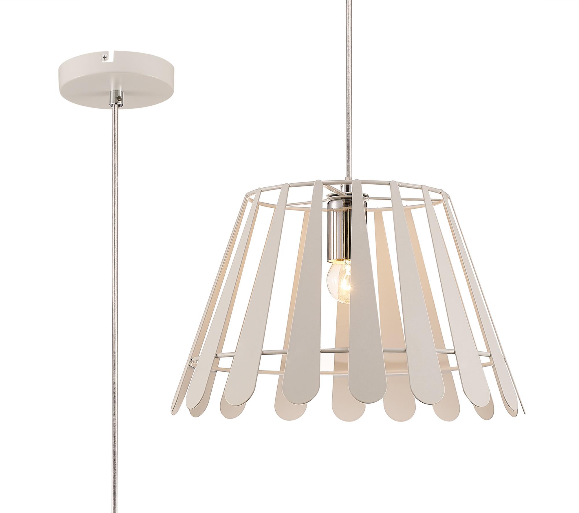 * Somerset 34cm Pendant 1 Light E27 White/Polished Chrome