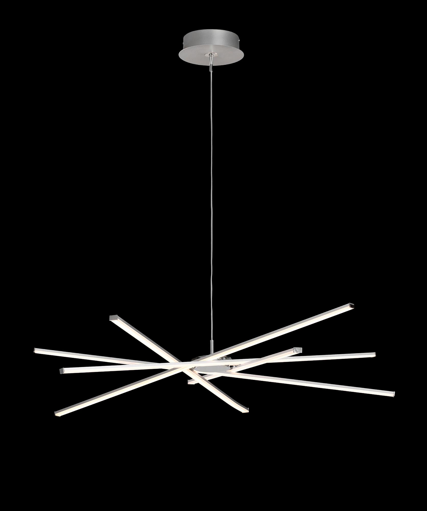 Star LED 103.3cm Pendant 100cm Round 60W 3000K, 4800lm, Dimmable Silver/Frosted Acrylic/Polished Chrome, 3yrs Warranty