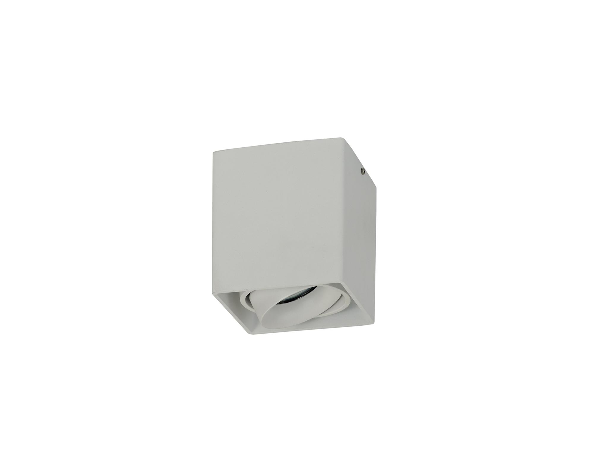Stom Adjustable Square Spotlight, 1 Light GU10, Sand White