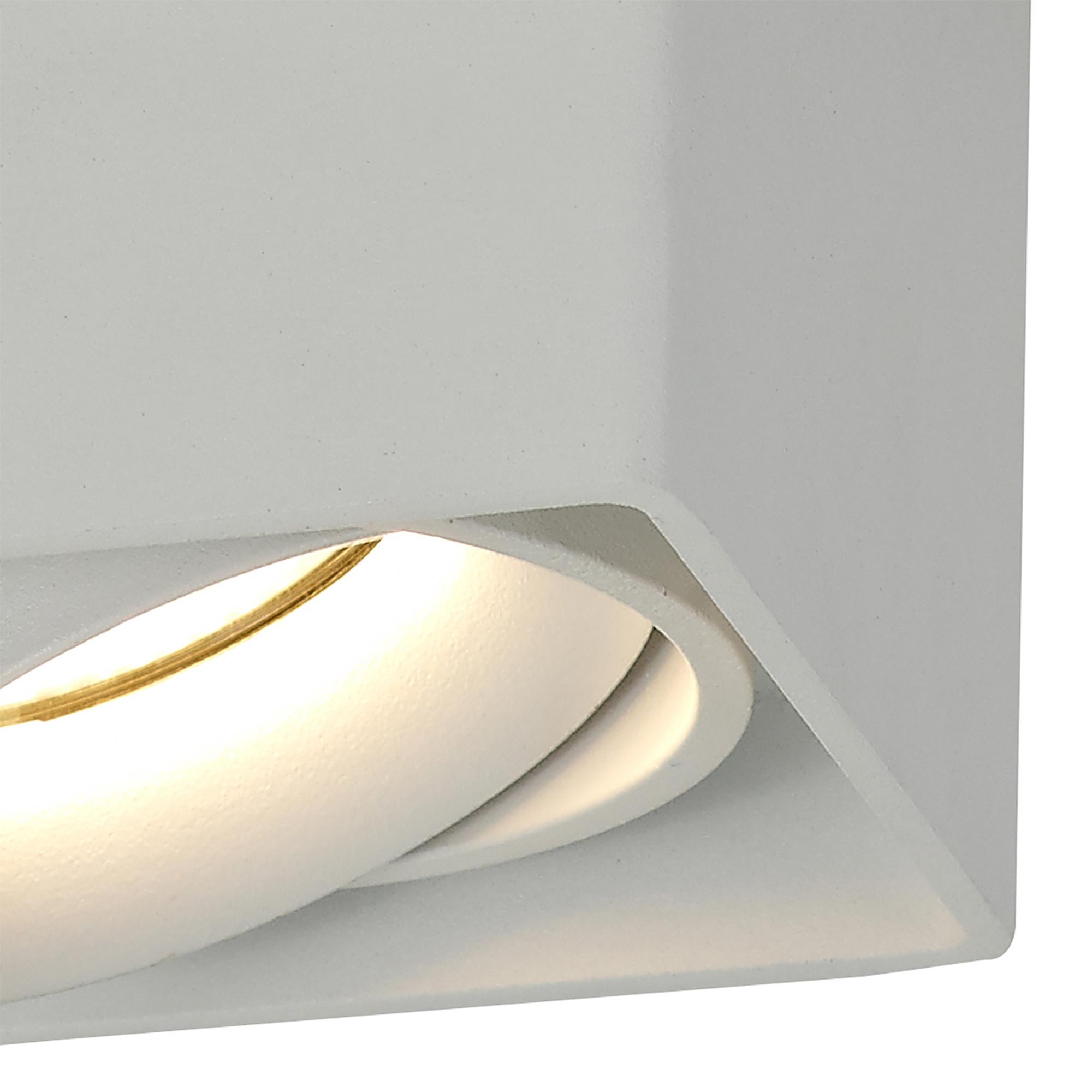 Stom Adjustable Square Spotlight, 1 Light GU10, Sand White