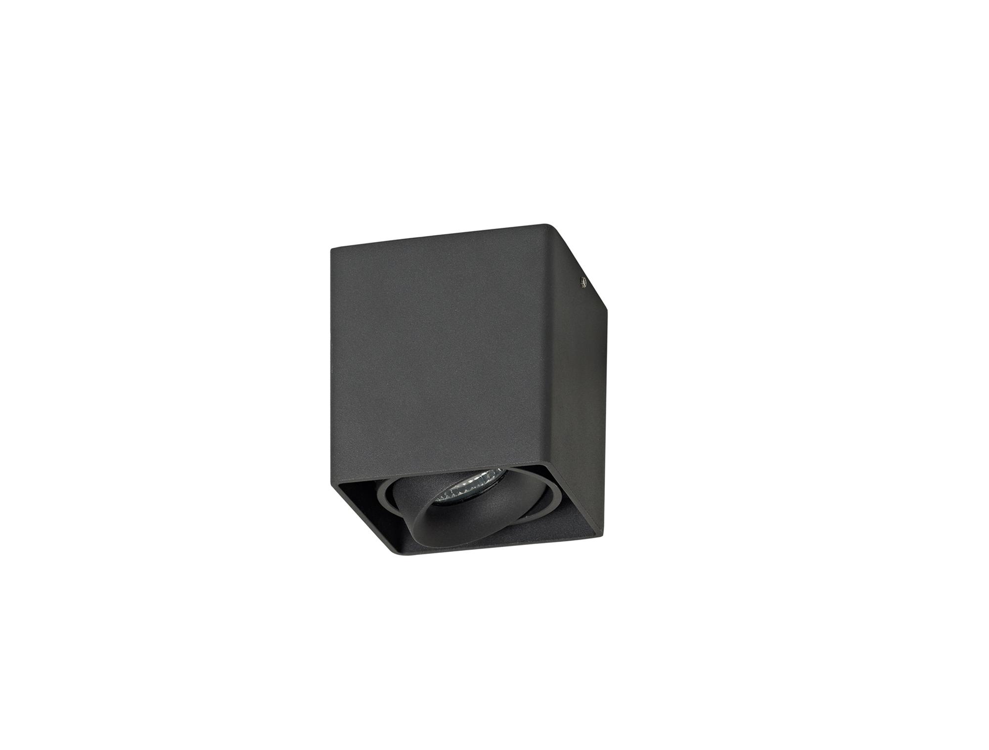 Stom Adjustable Square Spotlight, 1 Light GU10, Sand Black